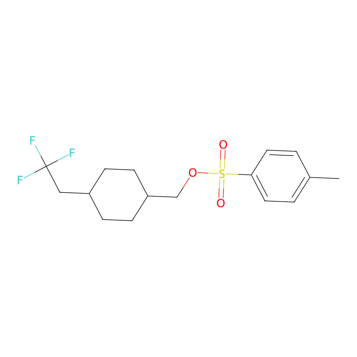 [4-(2,2,2-Trifluoroethyl)cyclohexyl]methyl 4-methylbenzene-1-sulfonate molecular structure, CAS 2757871-73-9