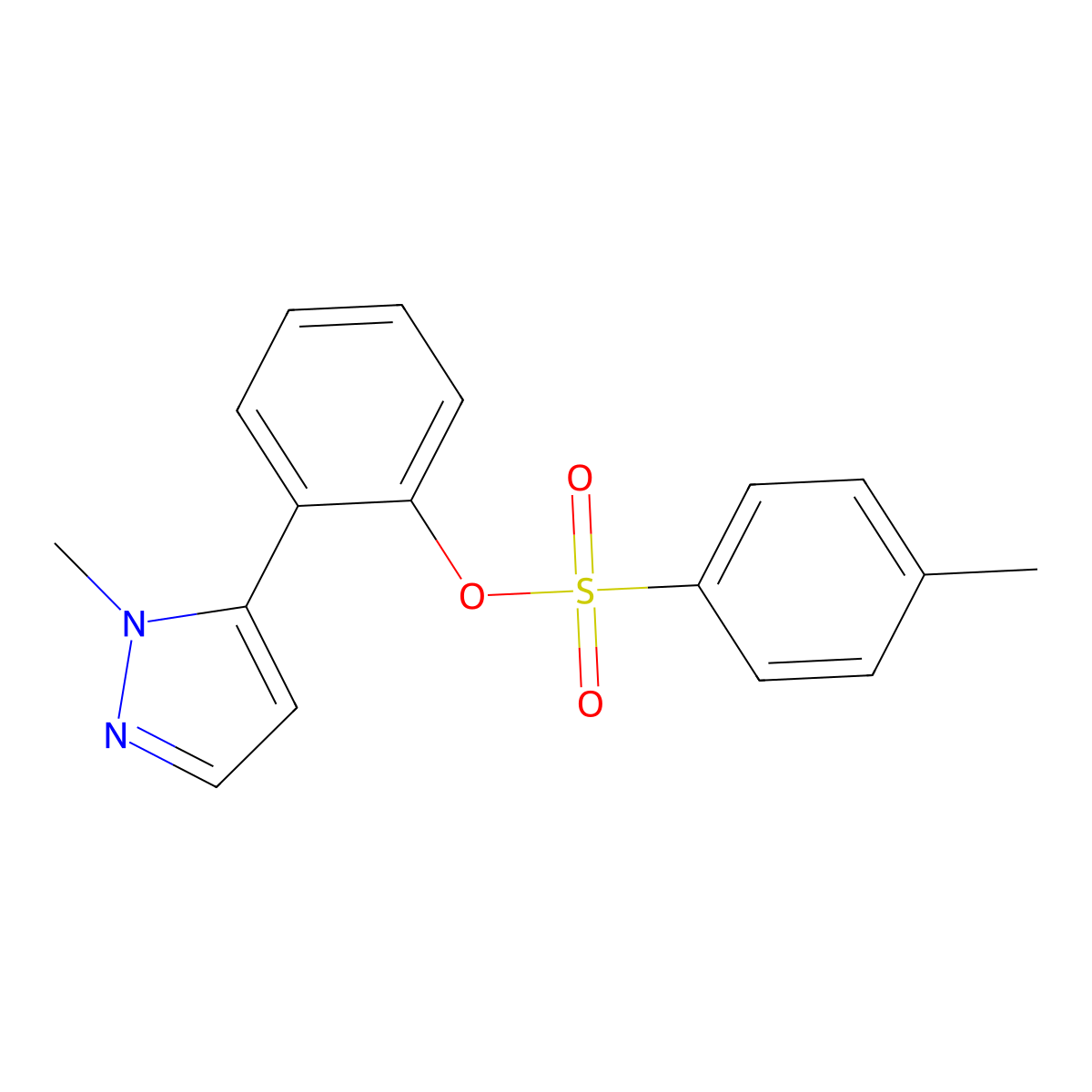 2-(1-methyl-1H-pyrazol-5-yl)phenyl 4-methylbenzene-1-sulfonate molecular structure, CAS 2757871-79-5