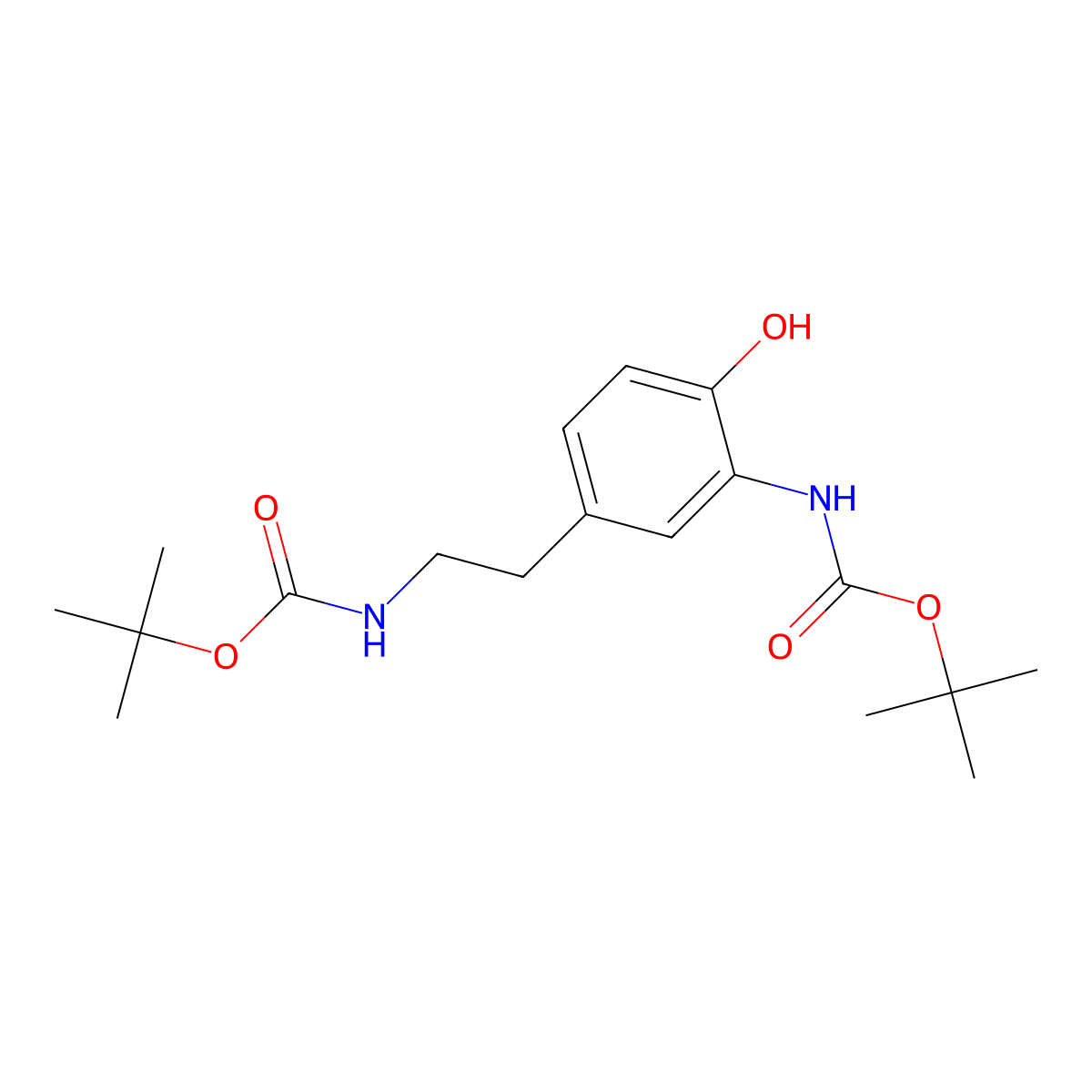 tert-butyl N-[5-(2-{[(tert-butoxy)carbonyl]amino}ethyl)-2-hydroxyphenyl]carbamate molecular structure, CAS 2757871-80-8