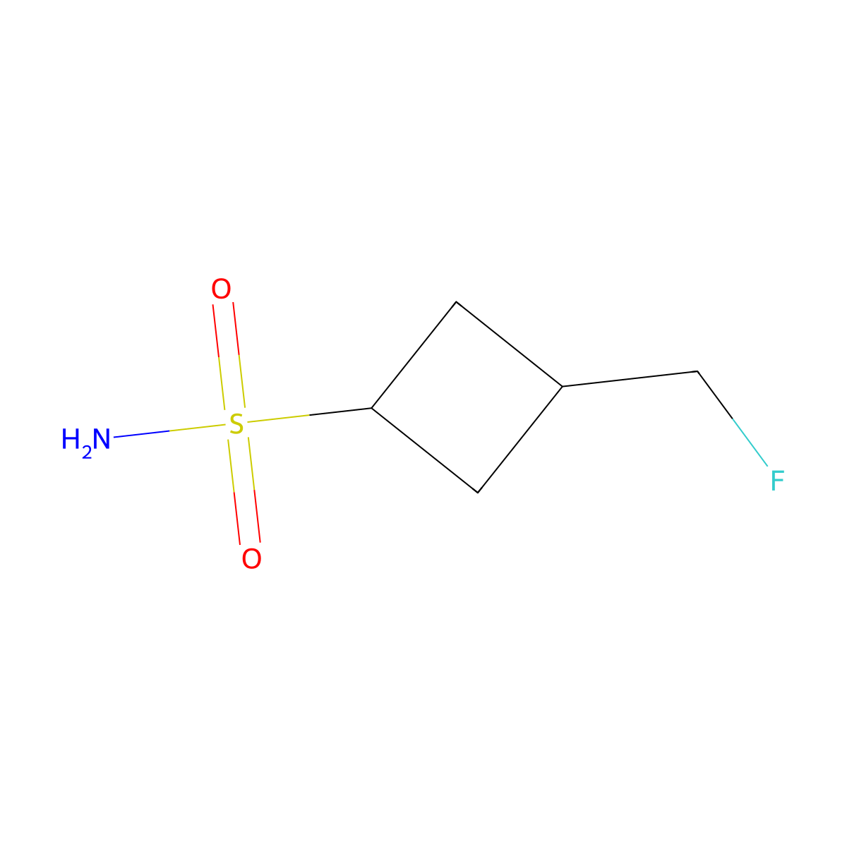 3-(Fluoromethyl)cyclobutane-1-sulfonamide molecular structure, CAS 2757871-84-2