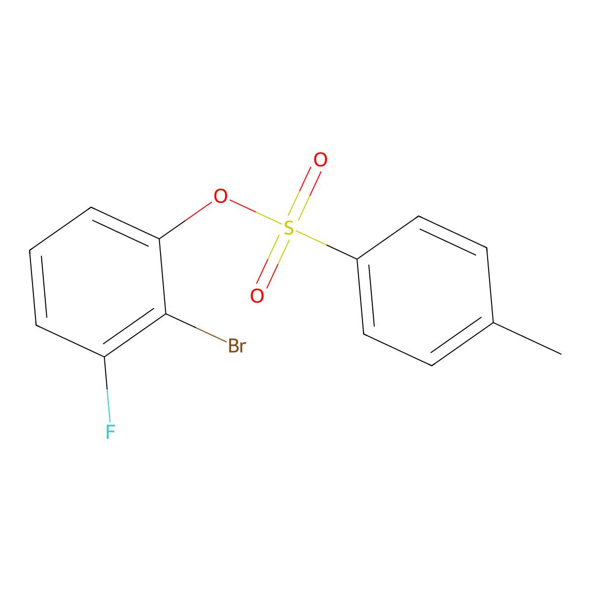 2-Bromo-3-fluorophenyl 4-methylbenzene-1-sulfonate molecular structure, CAS 2757871-86-4