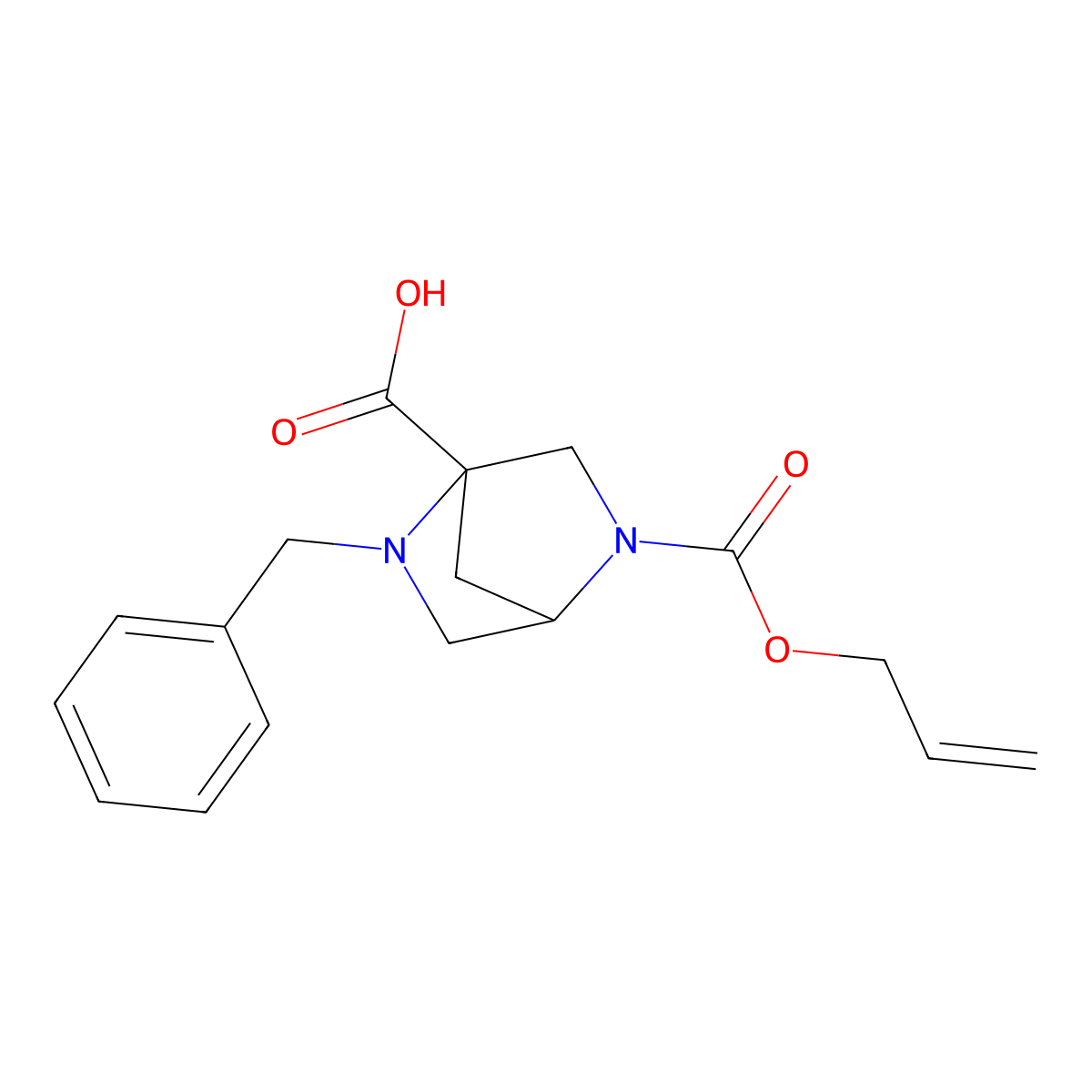 2-Benzyl-5-[(prop-2-en-1-yloxy)carbonyl]-2,5-diazabicyclo[2.2.1]heptane-1-carboxylic acid molecular structure, CAS 2757871-88-6