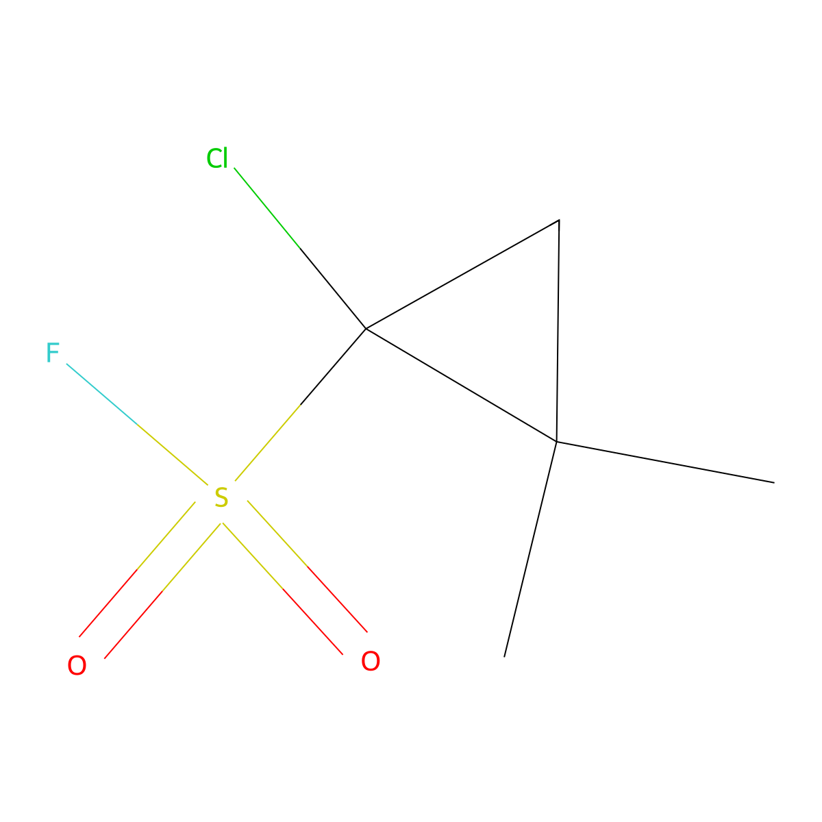 1-Chloro-2,2-dimethylcyclopropane-1-sulfonyl fluoride molecular structure, CAS 2757871-94-4