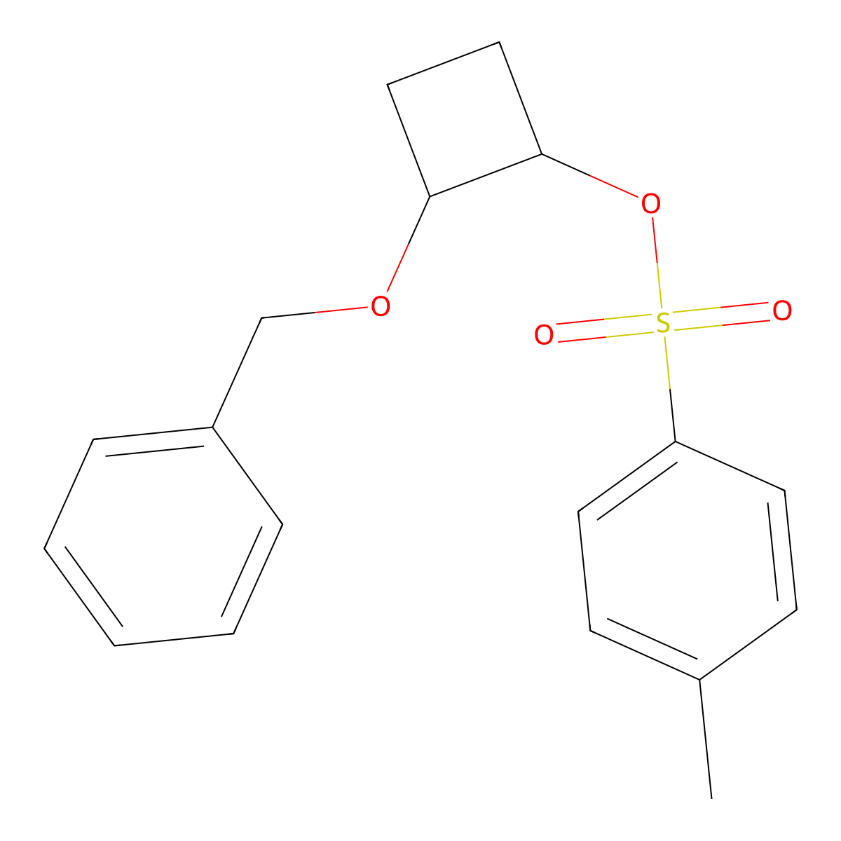 2-(Benzyloxy)cyclobutyl 4-methylbenzene-1-sulfonate molecular structure, CAS 2757872-03-8