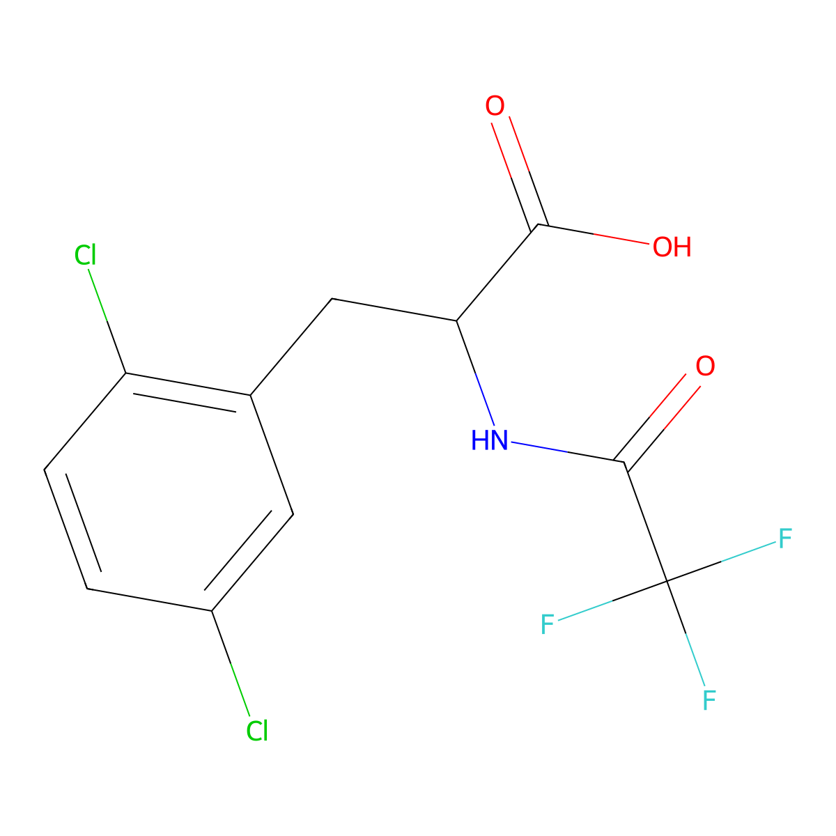 3-(2,5-Dichlorophenyl)-2-(2,2,2-trifluoroacetamido)propanoic acid molecular structure, CAS 2757872-06-1