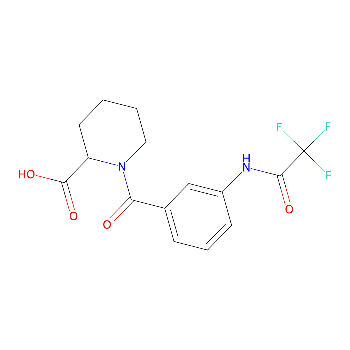 1-[3-(2,2,2-Trifluoroacetamido)benzoyl]piperidine-2-carboxylic acid molecular structure, CAS 2757872-19-6