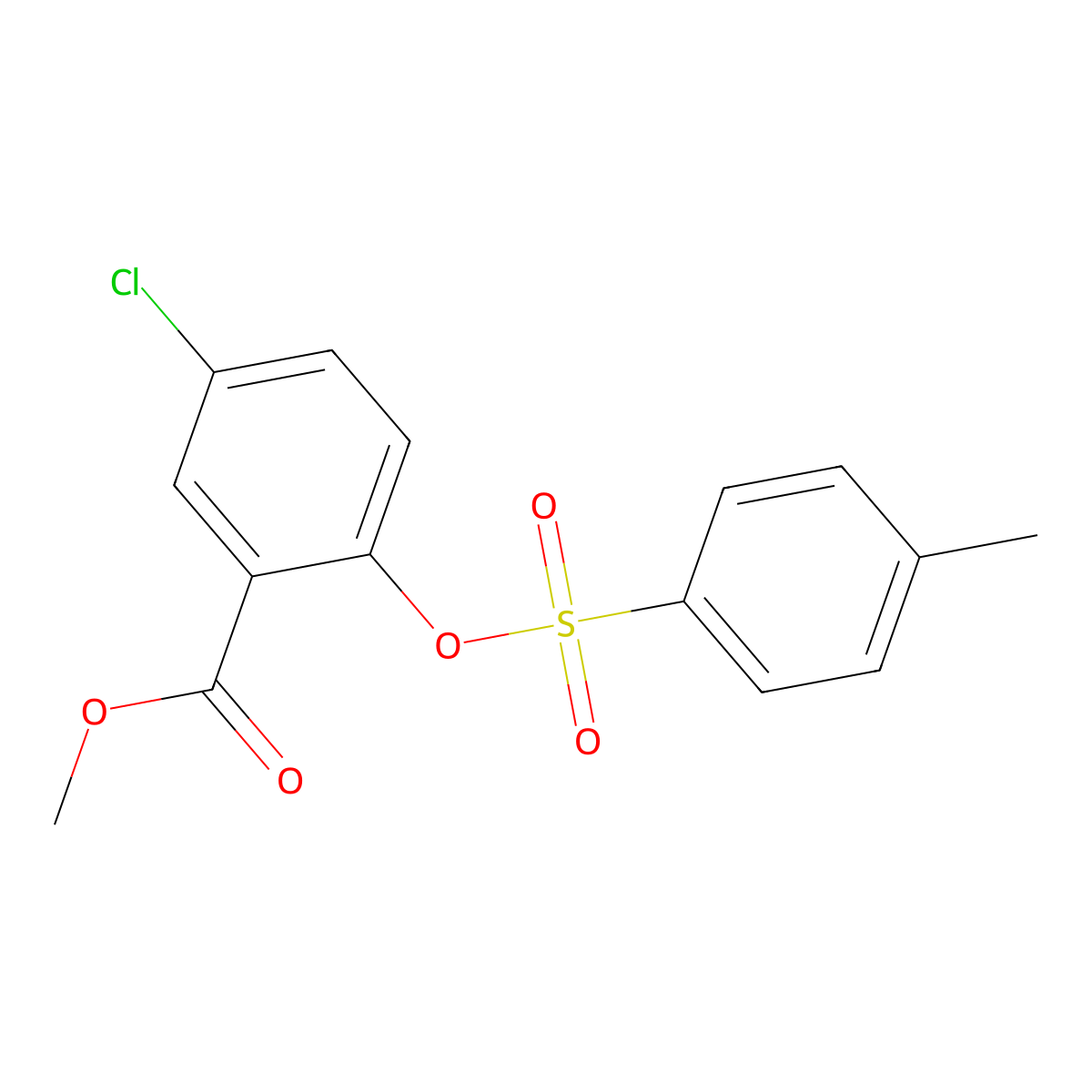 Methyl 5-chloro-2-[(4-methylbenzenesulfonyl)oxy]benzoate molecular structure, CAS 2757872-26-5