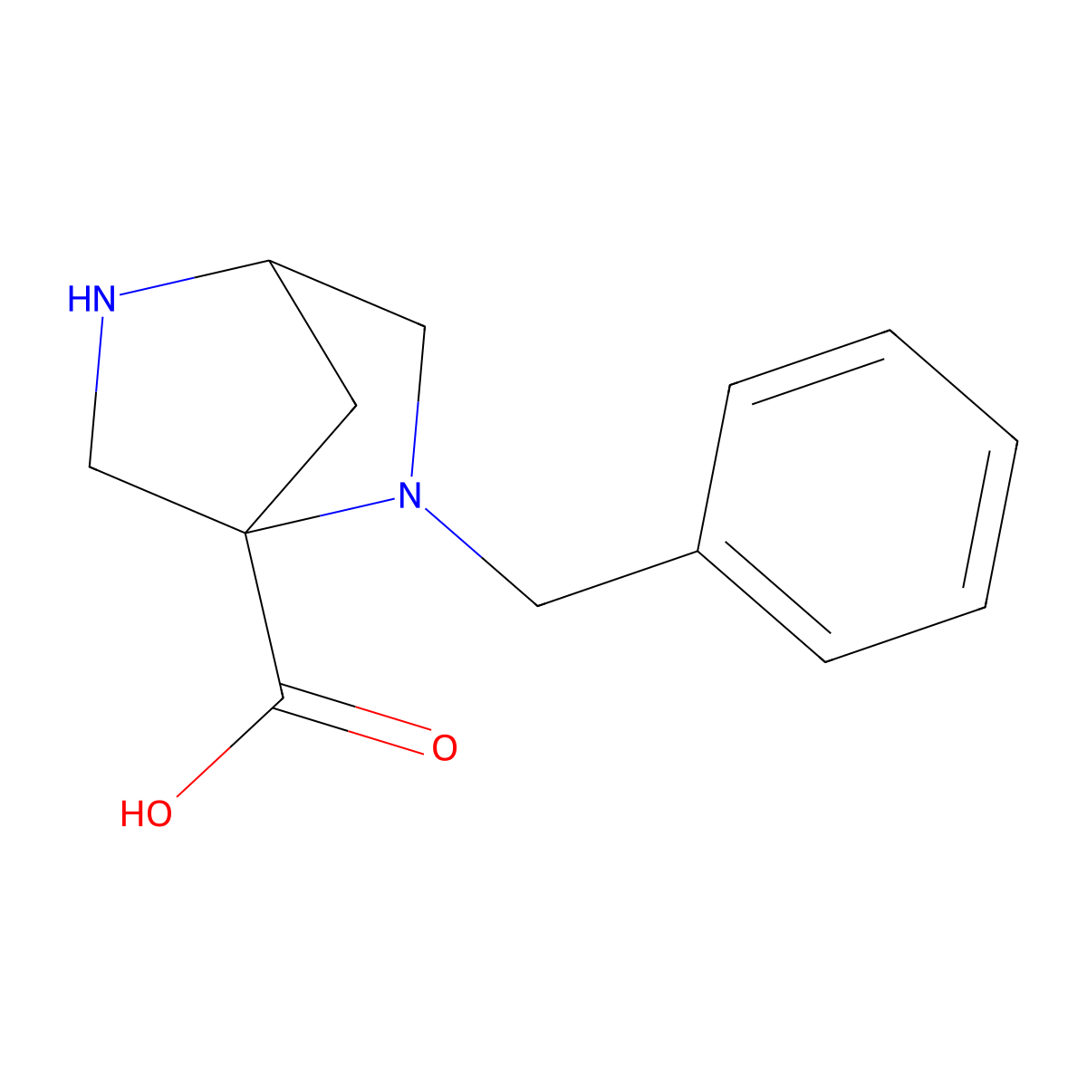 2-Benzyl-2,5-diazabicyclo[2.2.1]heptane-1-carboxylic acid molecular structure, CAS 2757872-33-4