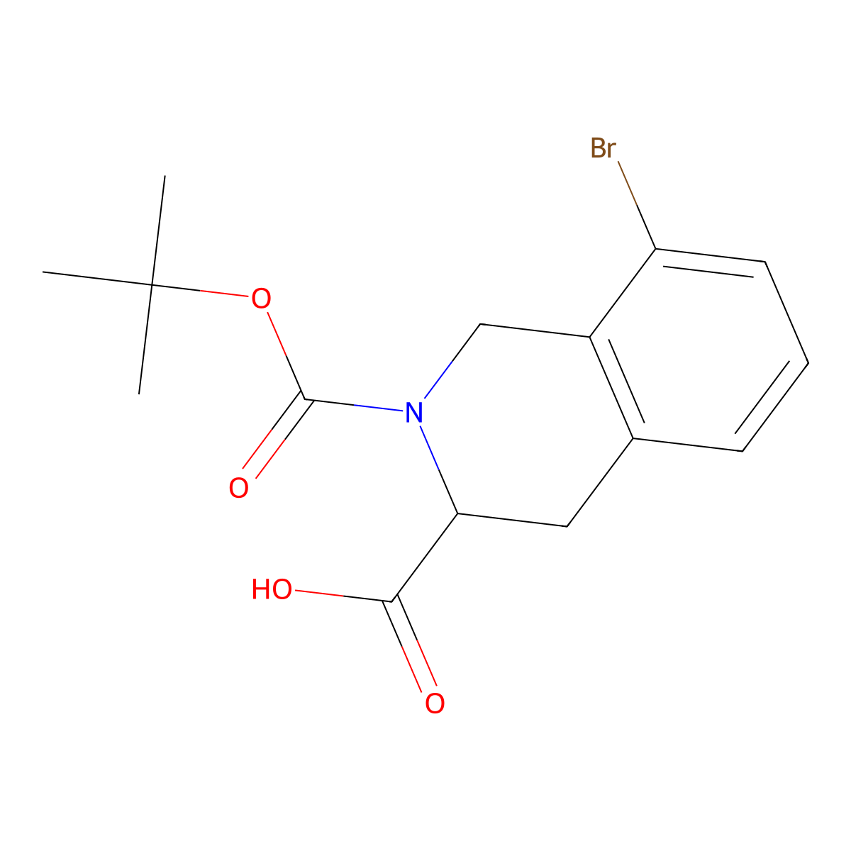 8-Bromo-2-[(tert-butoxy)carbonyl]-1,2,3,4-tetrahydroisoquinoline-3-carboxylic acid molecular structure, CAS 2757872-46-9