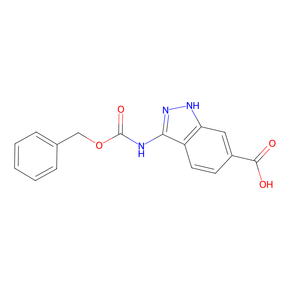 3-{[(benzyloxy)carbonyl]amino}-1H-indazole-6-carboxylic acid molecular structure, CAS 2757873-93-9