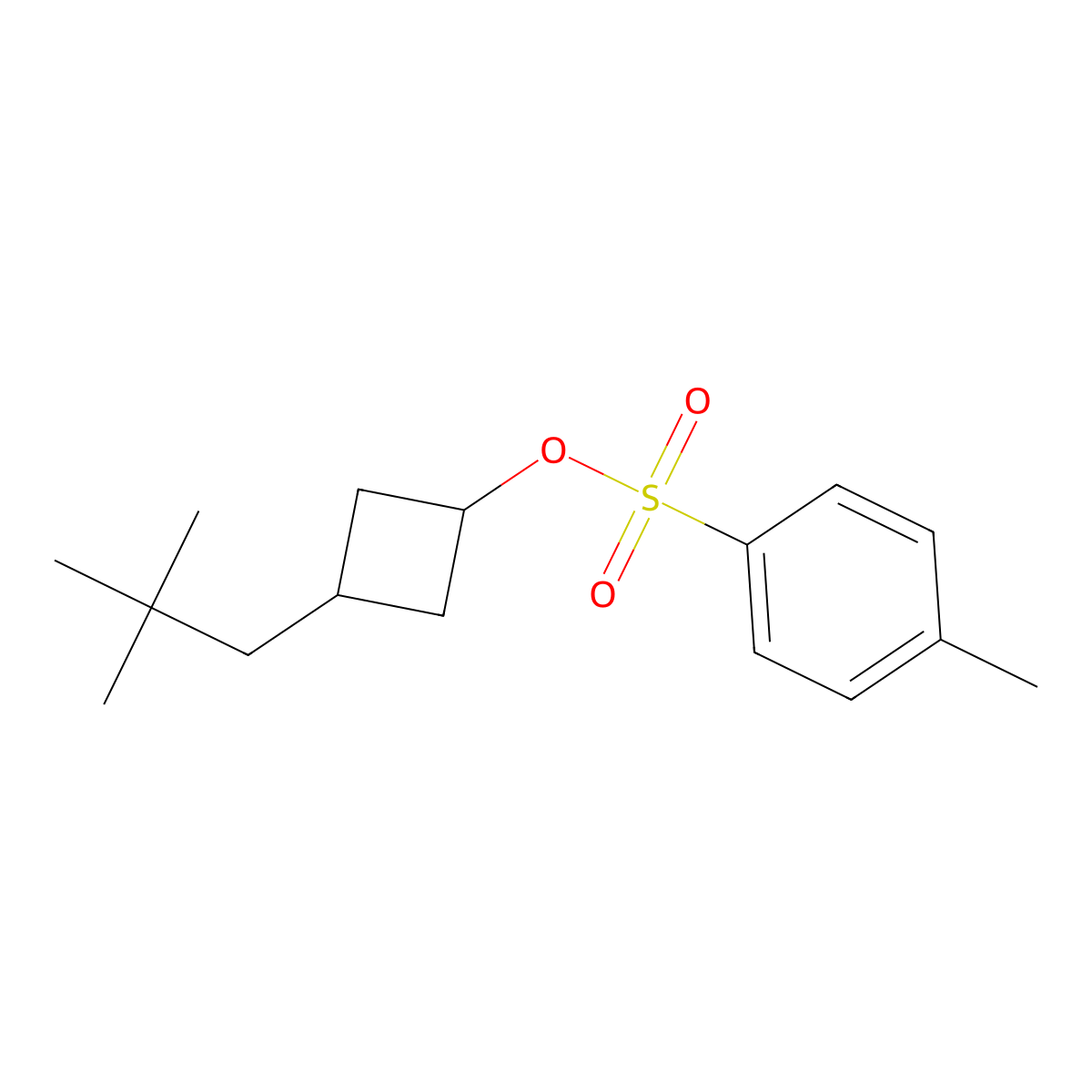 3-(2,2-Dimethylpropyl)cyclobutyl 4-methylbenzene-1-sulfonate molecular structure, CAS 2757874-01-2