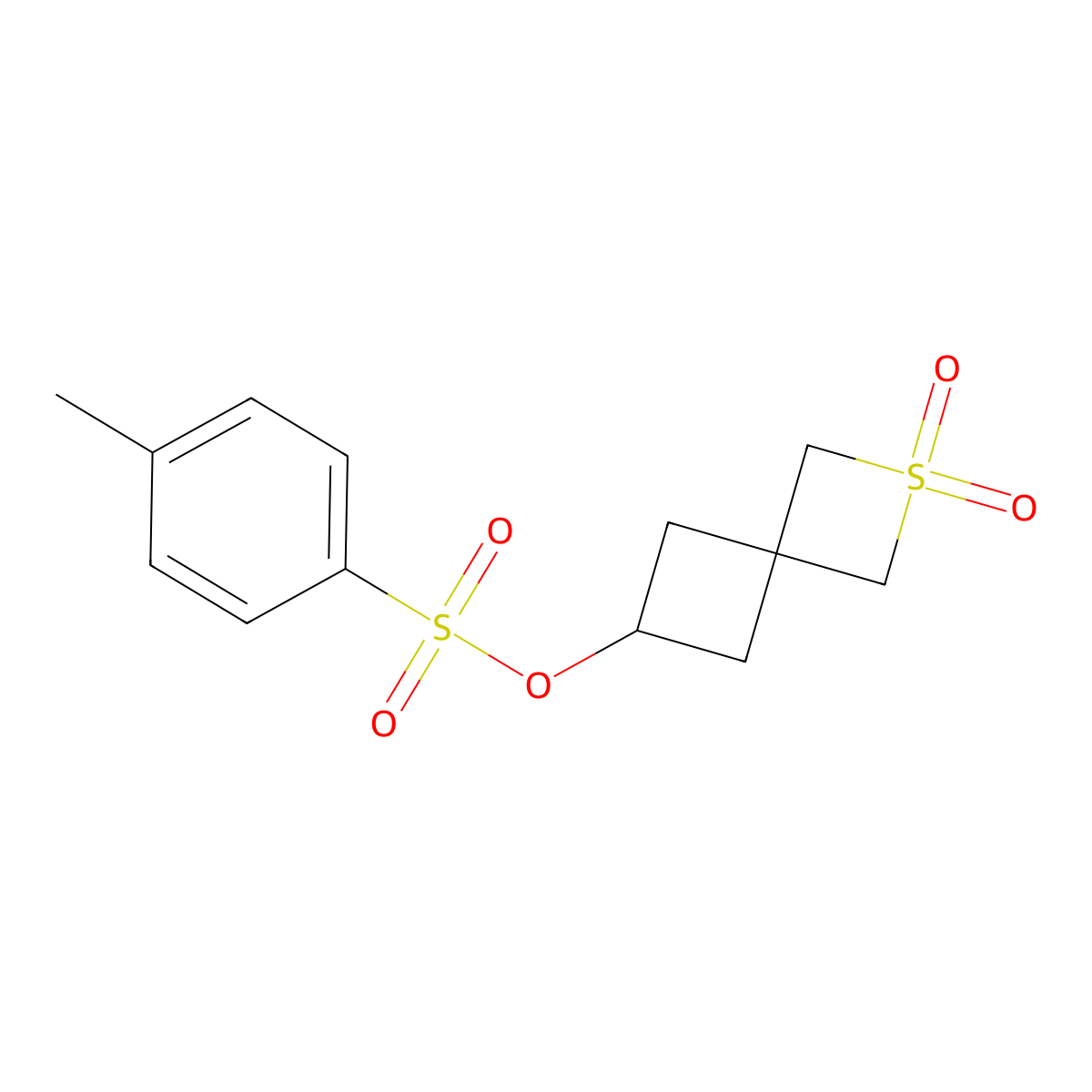 2,2-Dioxo-2lambda6-thiaspiro[3.3]heptan-6-yl 4-methylbenzene-1-sulfonate molecular structure, CAS 2757874-03-4