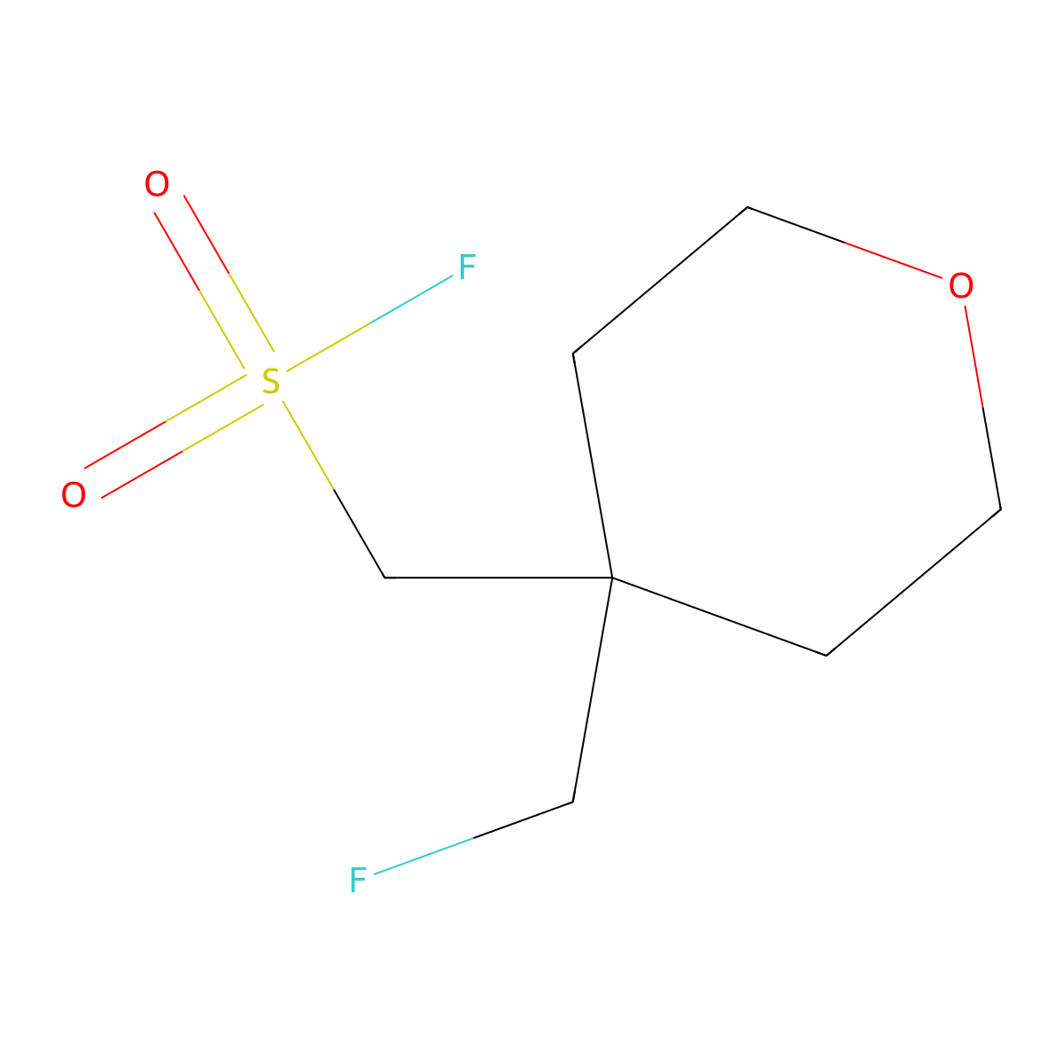 [4-(Fluoromethyl)oxan-4-yl]methanesulfonyl fluoride molecular structure, CAS 2757874-06-7