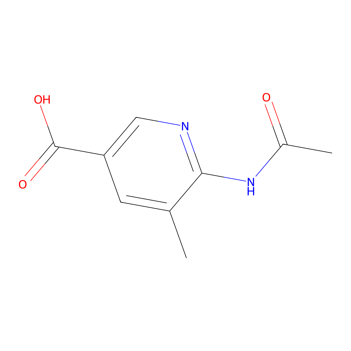 6-Acetamido-5-methylpyridine-3-carboxylic acid molecular structure, CAS 2757874-13-6