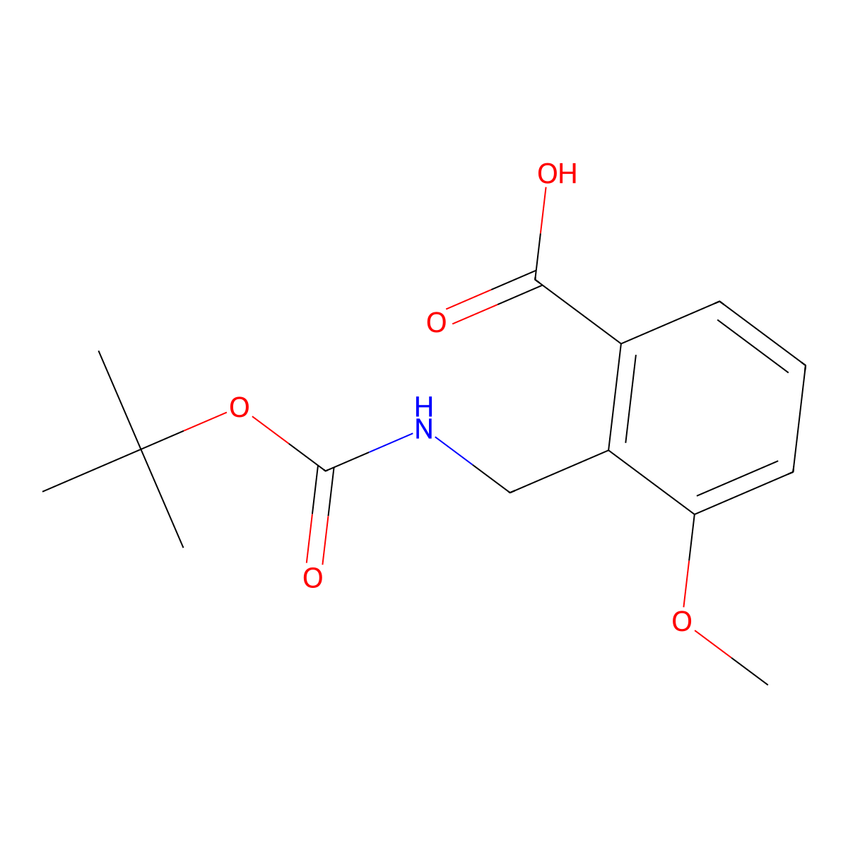 2-({[(Tert-butoxy)carbonyl]amino}methyl)-3-methoxybenzoic acid molecular structure, CAS 2757874-15-8