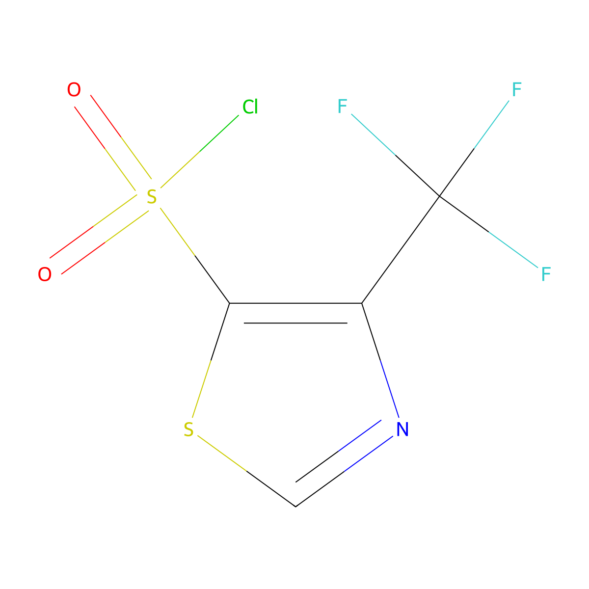 4-(Trifluoromethyl)-1,3-thiazole-5-sulfonyl chloride molecular structure, CAS 2757874-18-1