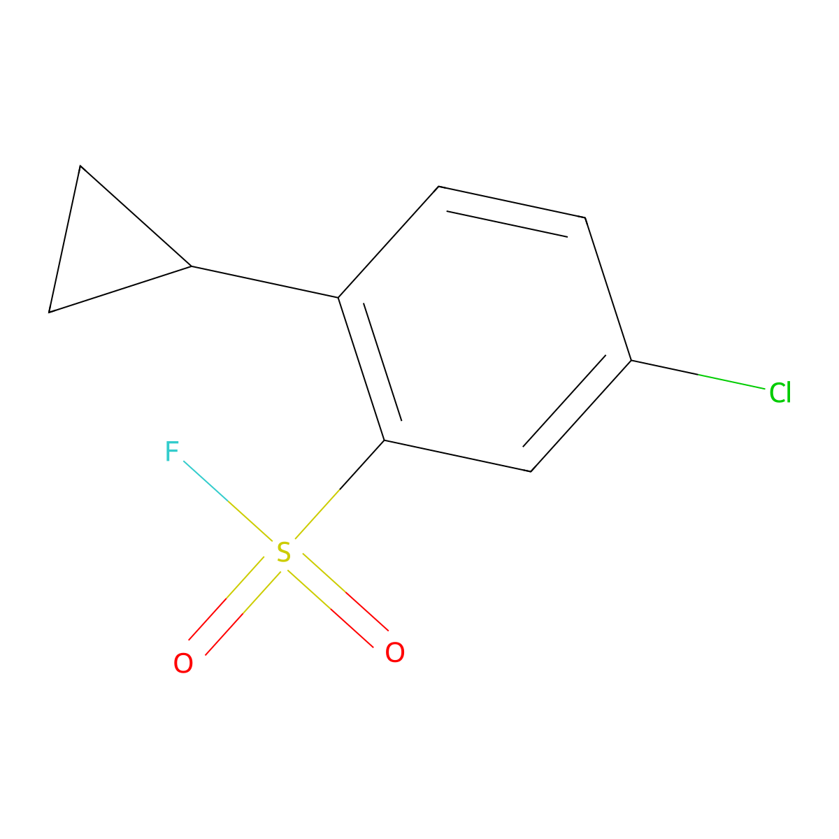 5-Chloro-2-cyclopropylbenzene-1-sulfonyl fluoride molecular structure, CAS 2757874-24-9