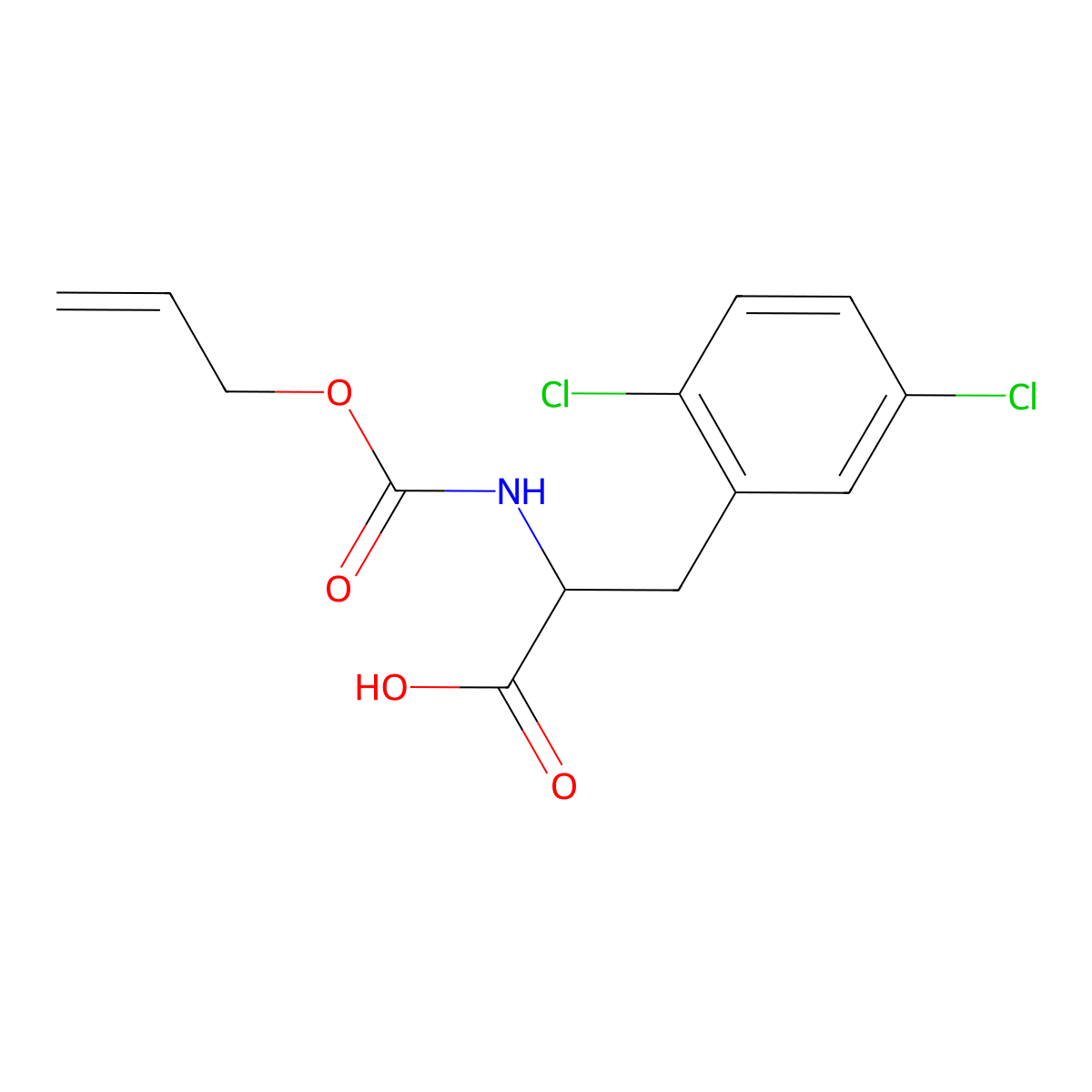 3-(2,5-Dichlorophenyl)-2-{[(prop-2-en-1-yloxy)carbonyl]amino}propanoic acid molecular structure, CAS 2757874-25-0