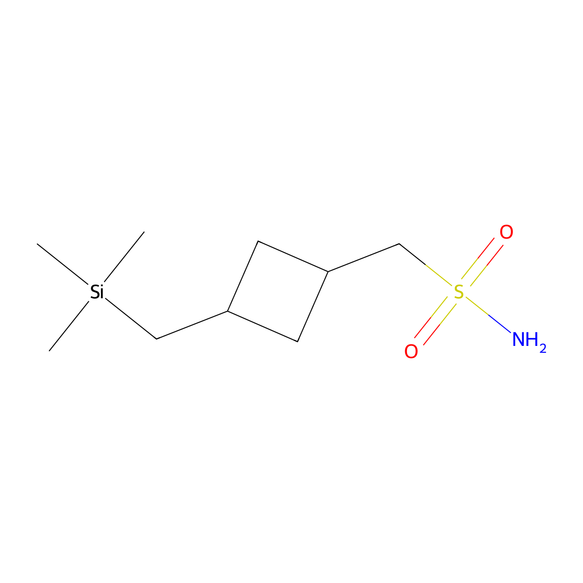 {3-[(Trimethylsilyl)methyl]cyclobutyl}methanesulfonamide molecular structure, CAS 2757874-40-9
