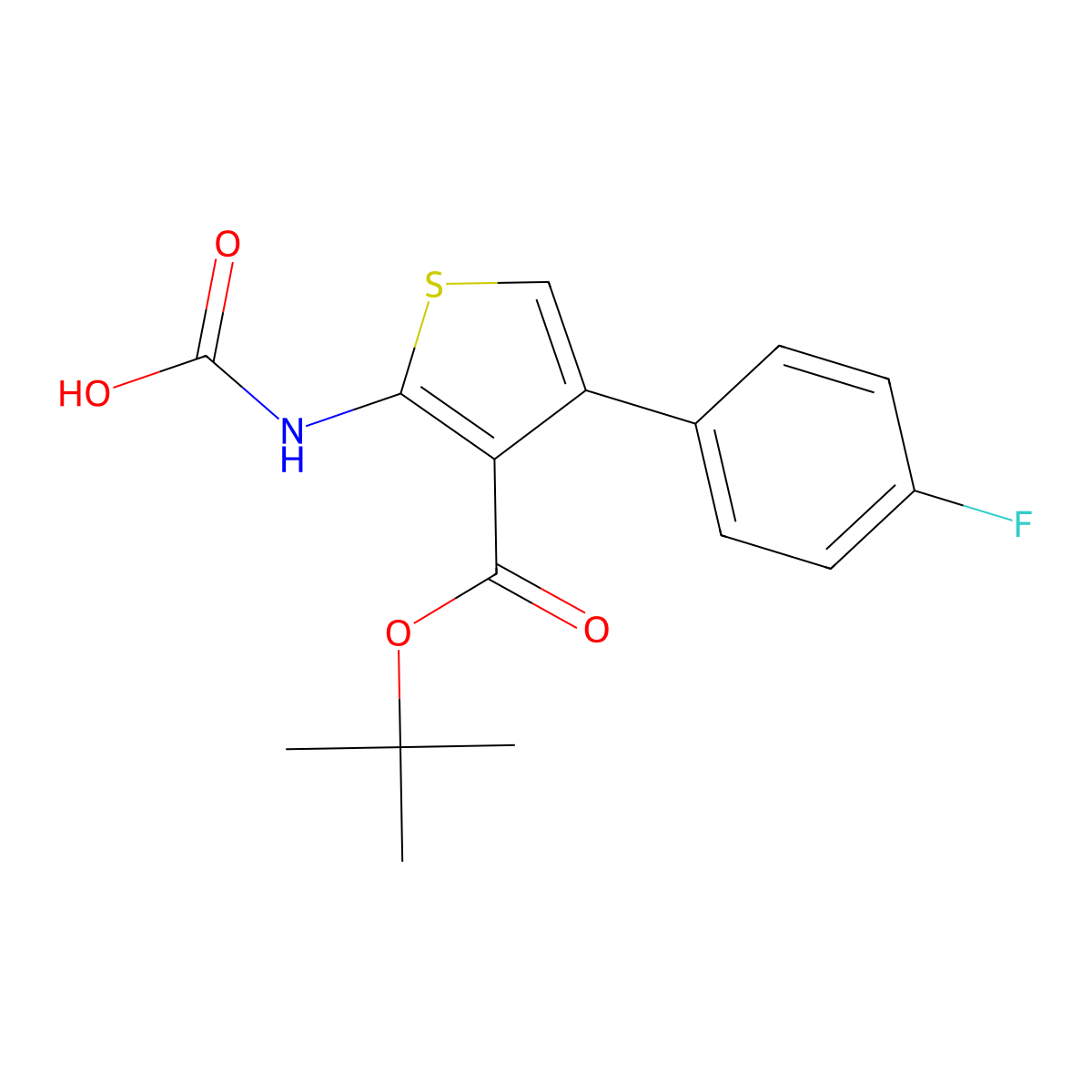 {3-[(Tert-butoxy)carbonyl]-4-(4-fluorophenyl)thiophen-2-yl}carbamic acid molecular structure, CAS 2757874-46-5