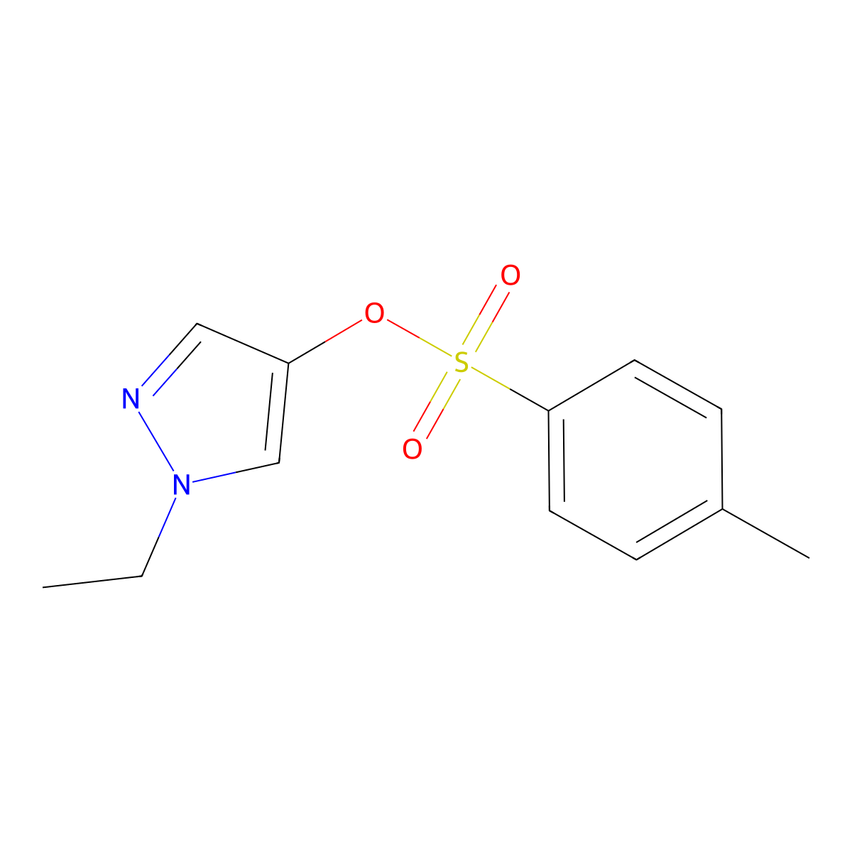 1-ethyl-1H-pyrazol-4-yl 4-methylbenzene-1-sulfonate molecular structure, CAS 2757874-50-1