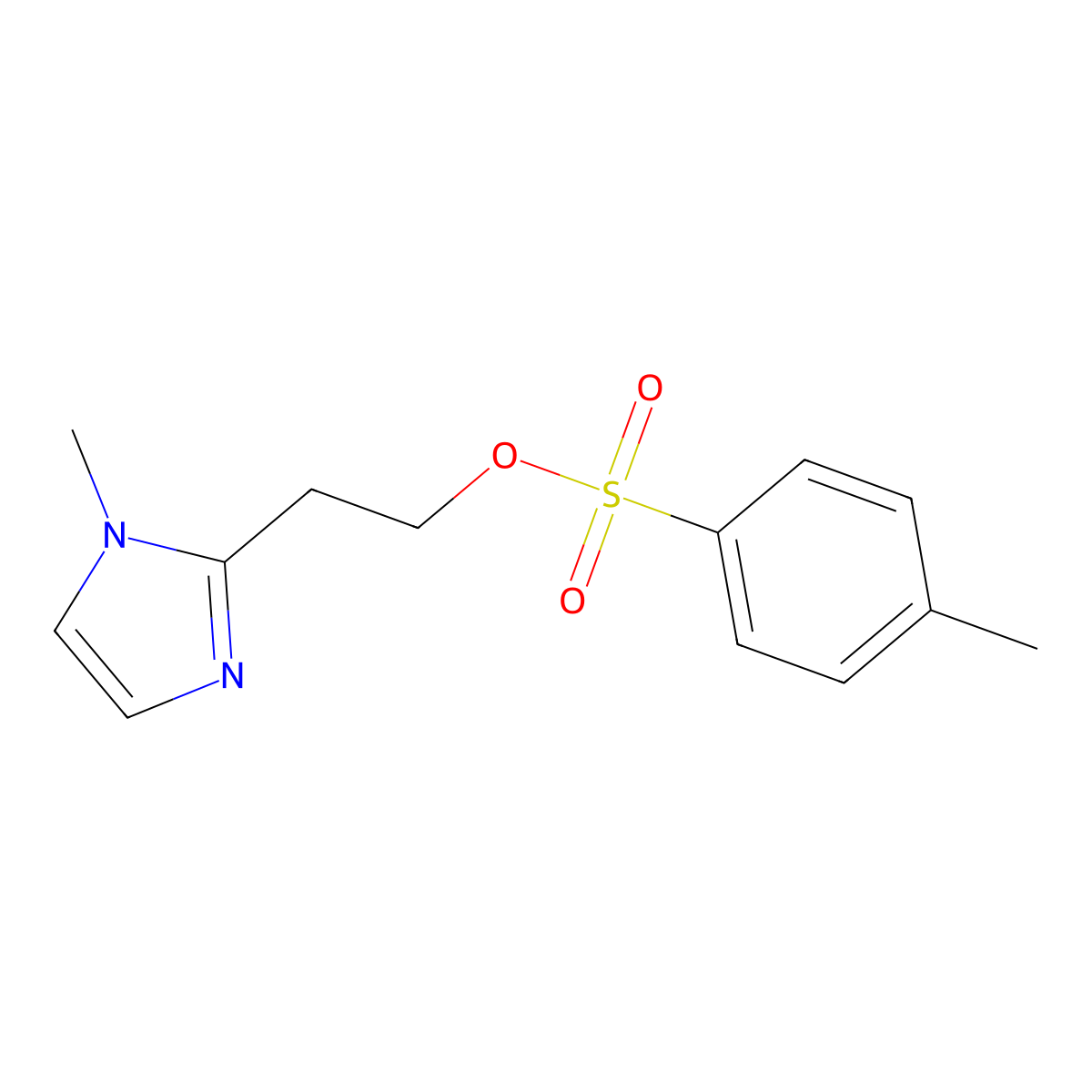 2-(1-methyl-1H-imidazol-2-yl)ethyl 4-methylbenzene-1-sulfonate molecular structure, CAS 2757874-54-5