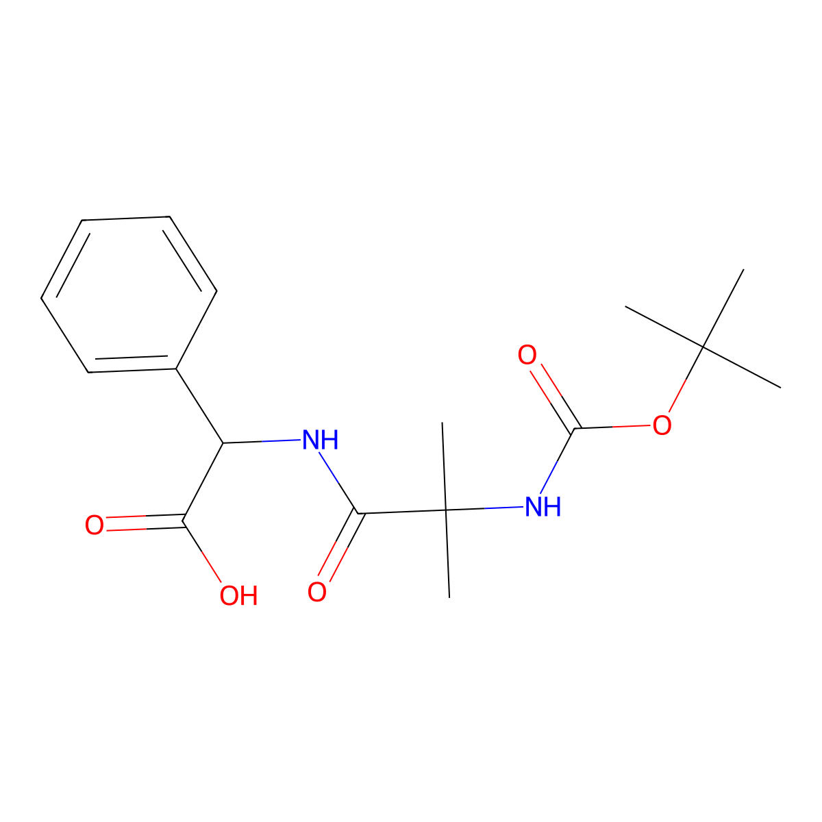 2-(2-{[(Tert-butoxy)carbonyl]amino}-2-methylpropanamido)-2-phenylacetic acid molecular structure, CAS 2757874-66-9