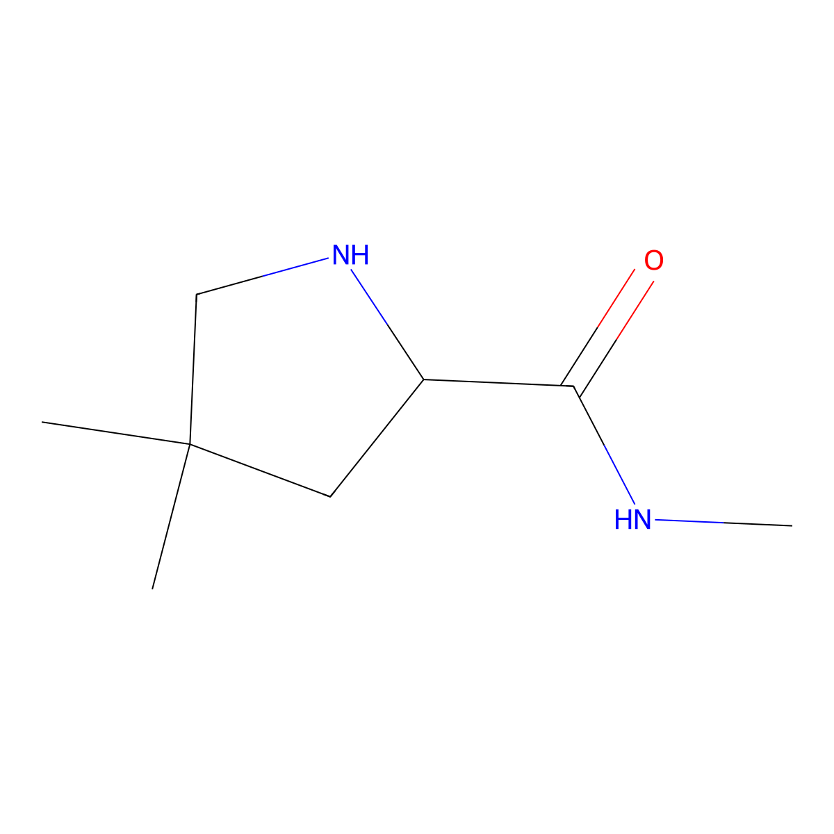 N,4,4-trimethylpyrrolidine-2-carboxamide molecular structure, CAS 2757874-71-6