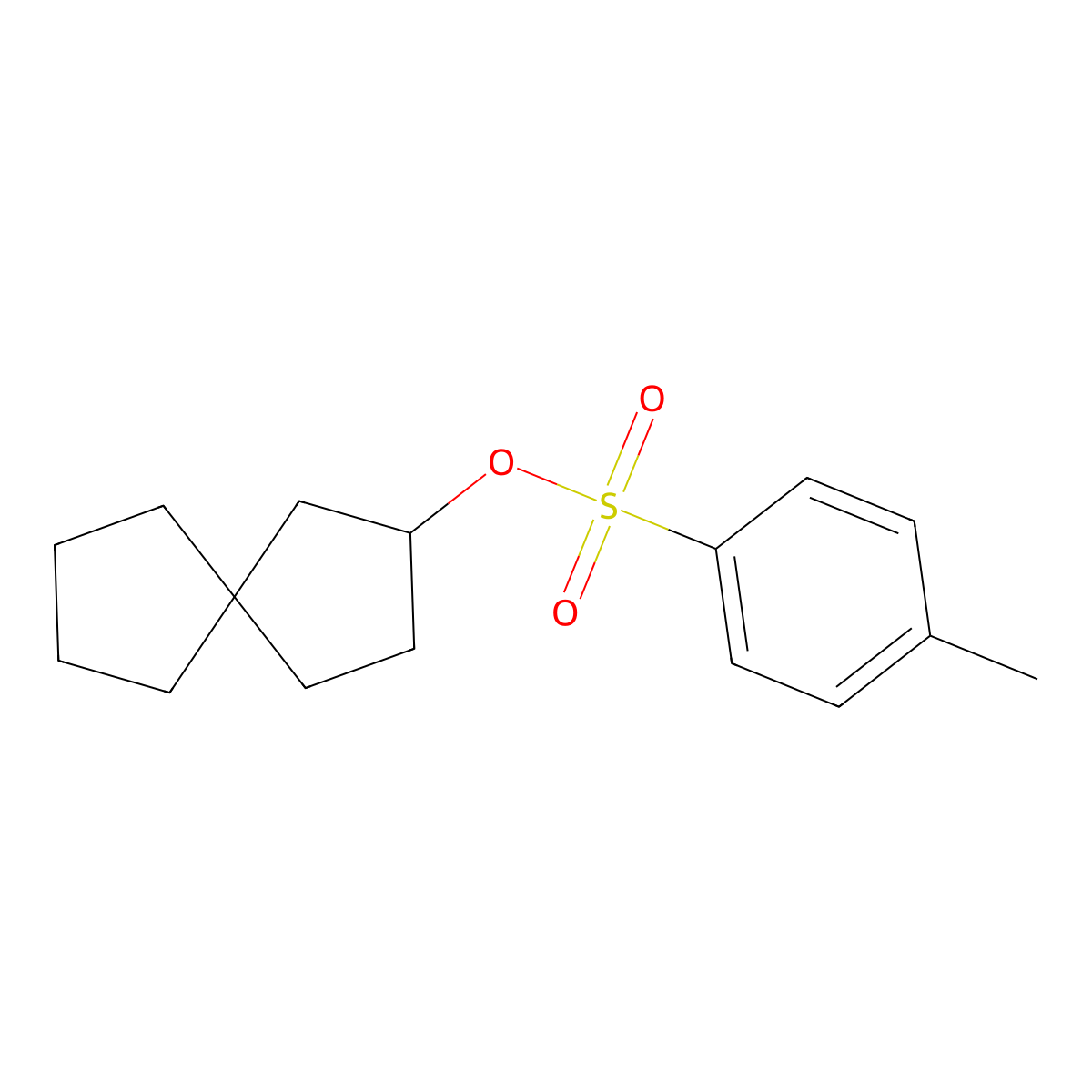 Spiro[4.4]nonan-2-yl 4-methylbenzene-1-sulfonate molecular structure, CAS 2757874-78-3