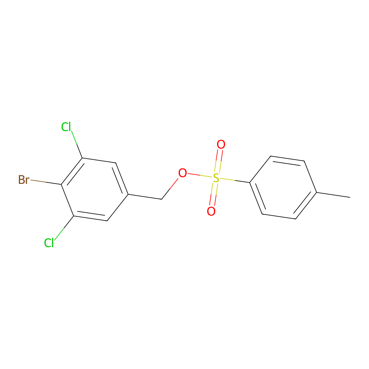 (4-Bromo-3,5-dichlorophenyl)methyl 4-methylbenzene-1-sulfonate molecular structure, CAS 2757874-86-3