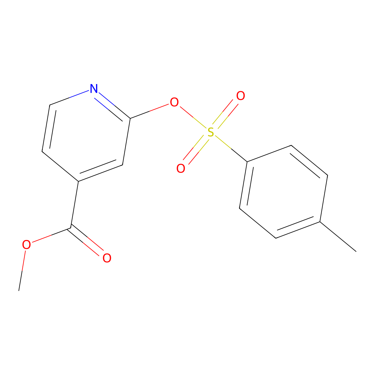 Methyl 2-[(4-methylbenzenesulfonyl)oxy]pyridine-4-carboxylate molecular structure, CAS 2757890-97-2