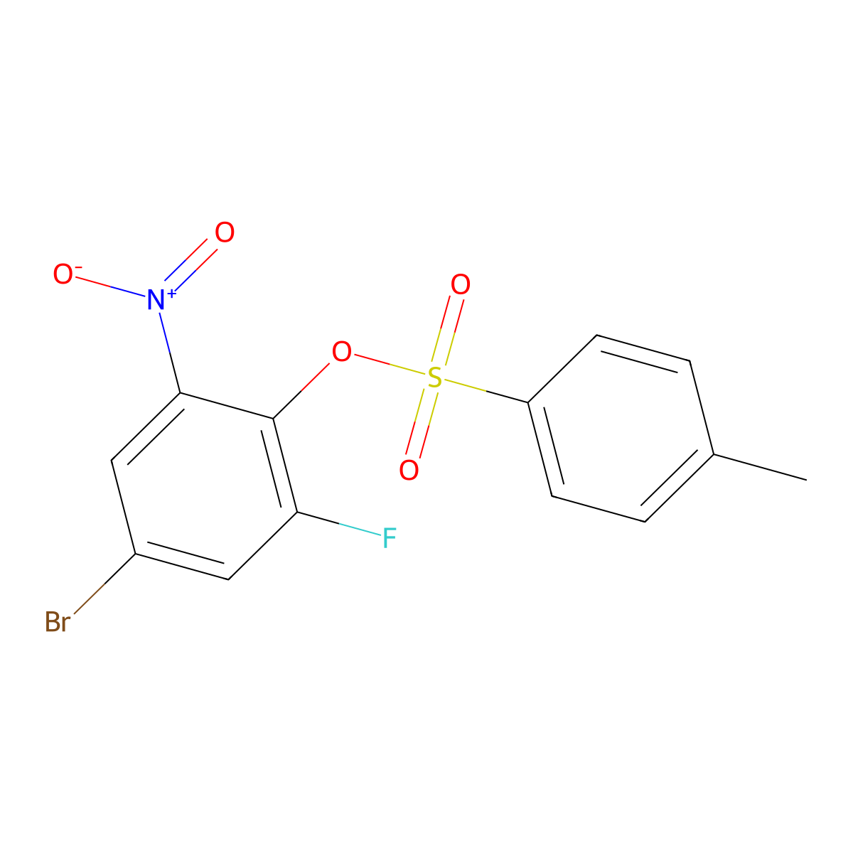 4-Bromo-2-fluoro-6-nitrophenyl 4-methylbenzene-1-sulfonate molecular structure, CAS 2757890-98-3