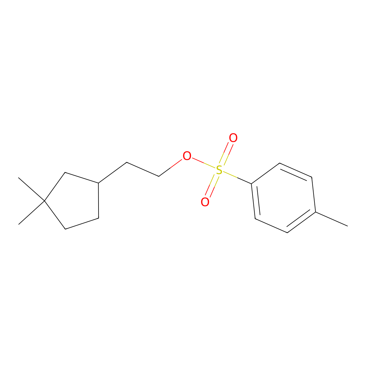 2-(3,3-Dimethylcyclopentyl)ethyl 4-methylbenzene-1-sulfonate molecular structure, CAS 2757891-00-0