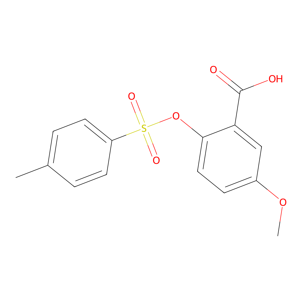 5-Methoxy-2-[(4-methylbenzenesulfonyl)oxy]benzoic acid molecular structure, CAS 2757891-01-1