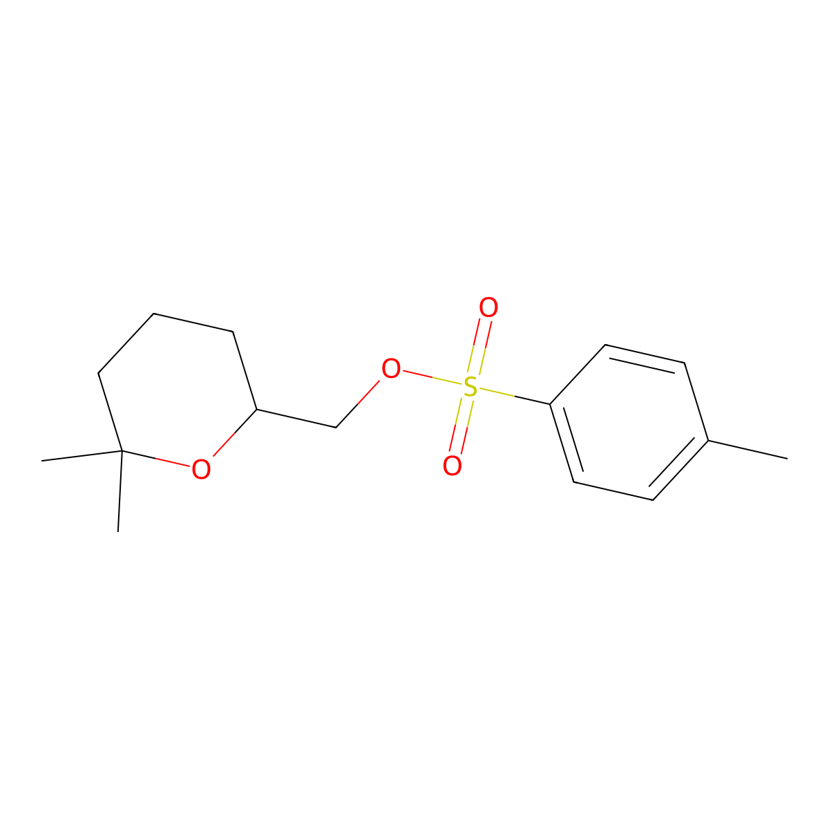 (6,6-Dimethyloxan-2-yl)methyl 4-methylbenzene-1-sulfonate molecular structure, CAS 2757891-04-4