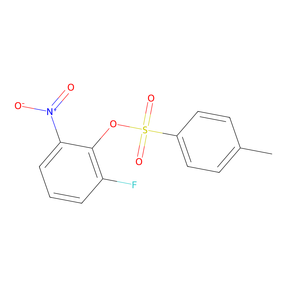 2-Fluoro-6-nitrophenyl 4-methylbenzene-1-sulfonate molecular structure, CAS 2757891-06-6