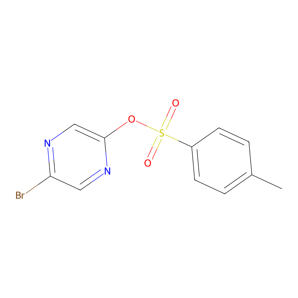 5-Bromopyrazin-2-yl 4-methylbenzene-1-sulfonate molecular structure, CAS 2757891-09-9