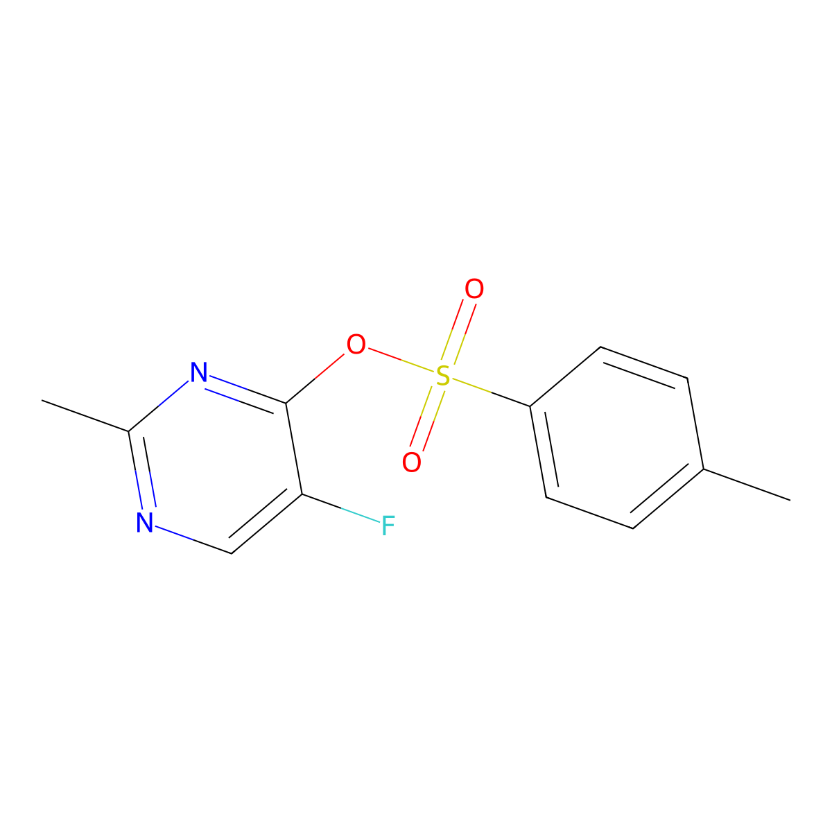 5-Fluoro-2-methylpyrimidin-4-yl 4-methylbenzene-1-sulfonate molecular structure, CAS 2757891-11-3