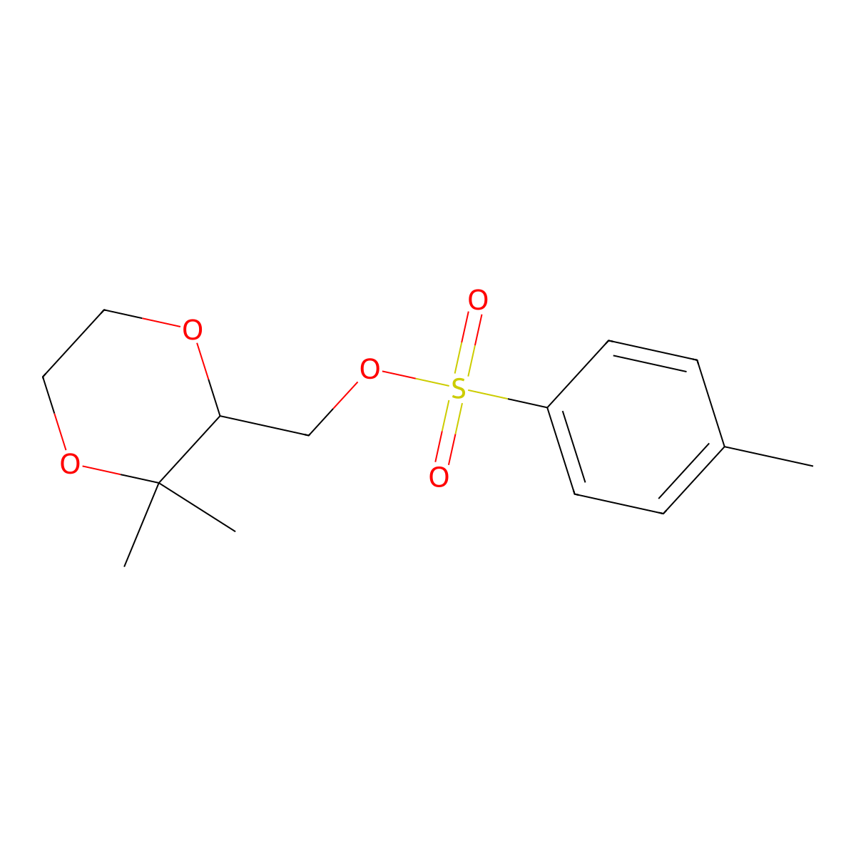 (3,3-Dimethyl-1,4-dioxan-2-yl)methyl 4-methylbenzene-1-sulfonate molecular structure, CAS 2757891-13-5
