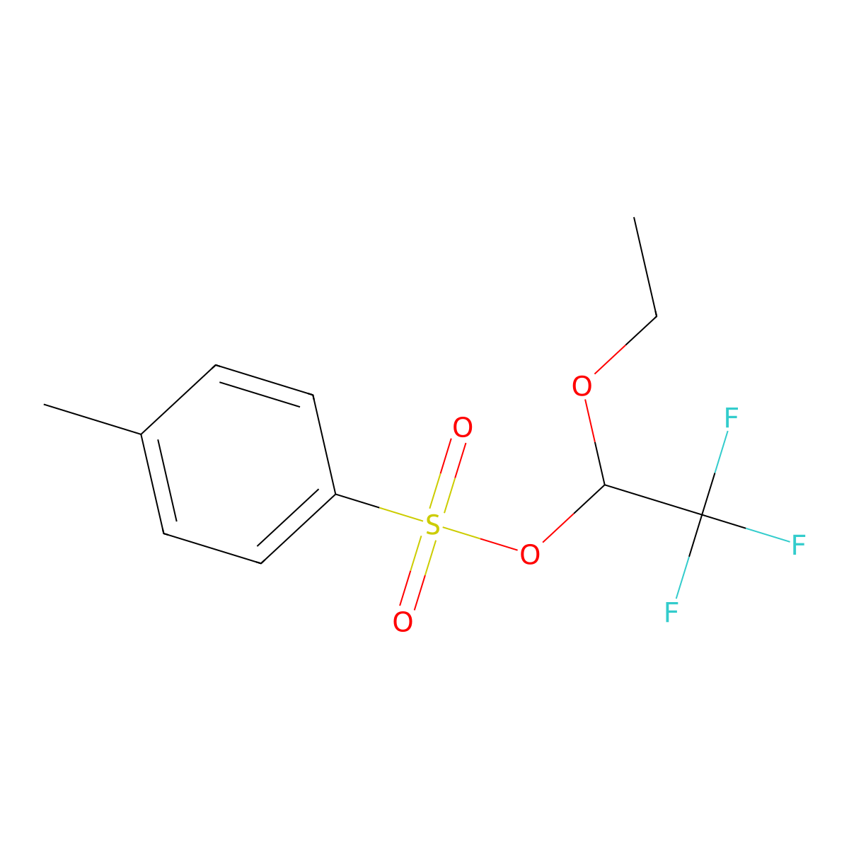 1-Ethoxy-2,2,2-trifluoroethyl 4-methylbenzene-1-sulfonate molecular structure, CAS 2757891-15-7