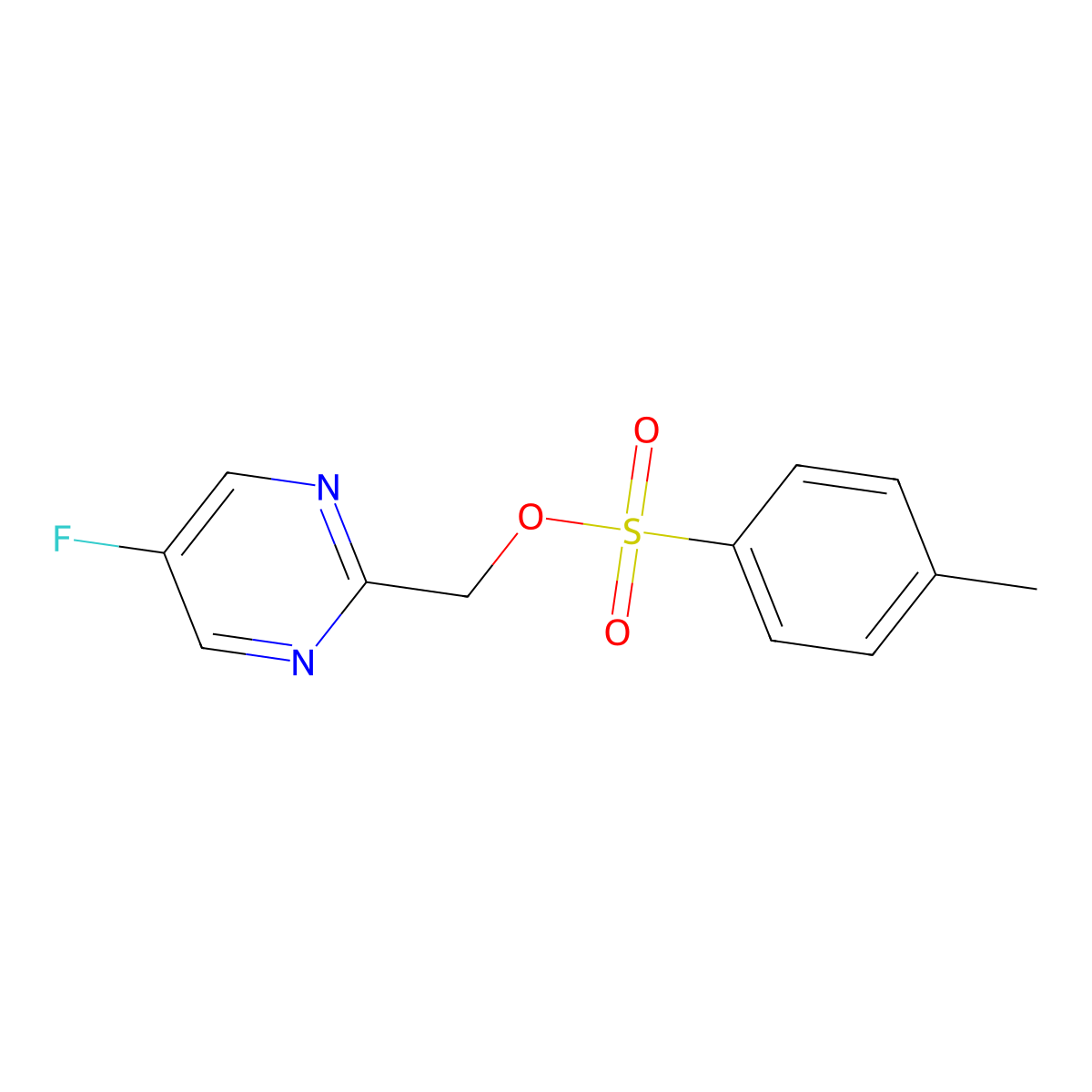 (5-Fluoropyrimidin-2-yl)methyl 4-methylbenzene-1-sulfonate molecular structure, CAS 2757891-16-8