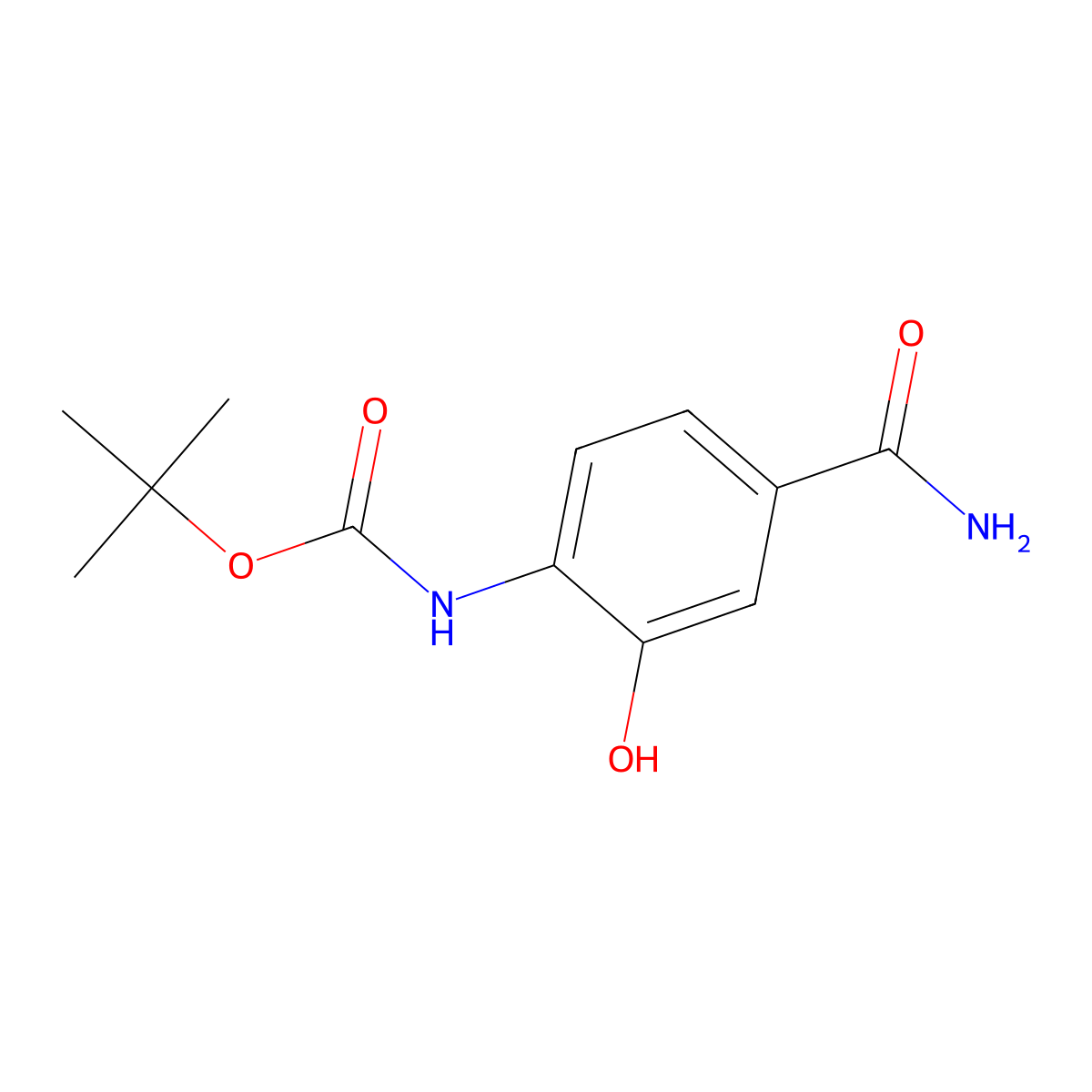 tert-butyl N-(4-carbamoyl-2-hydroxyphenyl)carbamate molecular structure, CAS 2757891-19-1