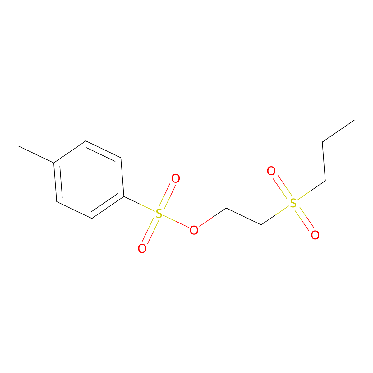 1-Methyl-4-{[2-(propane-1-sulfonyl)ethoxy]sulfonyl}benzene molecular structure, CAS 2757891-20-4