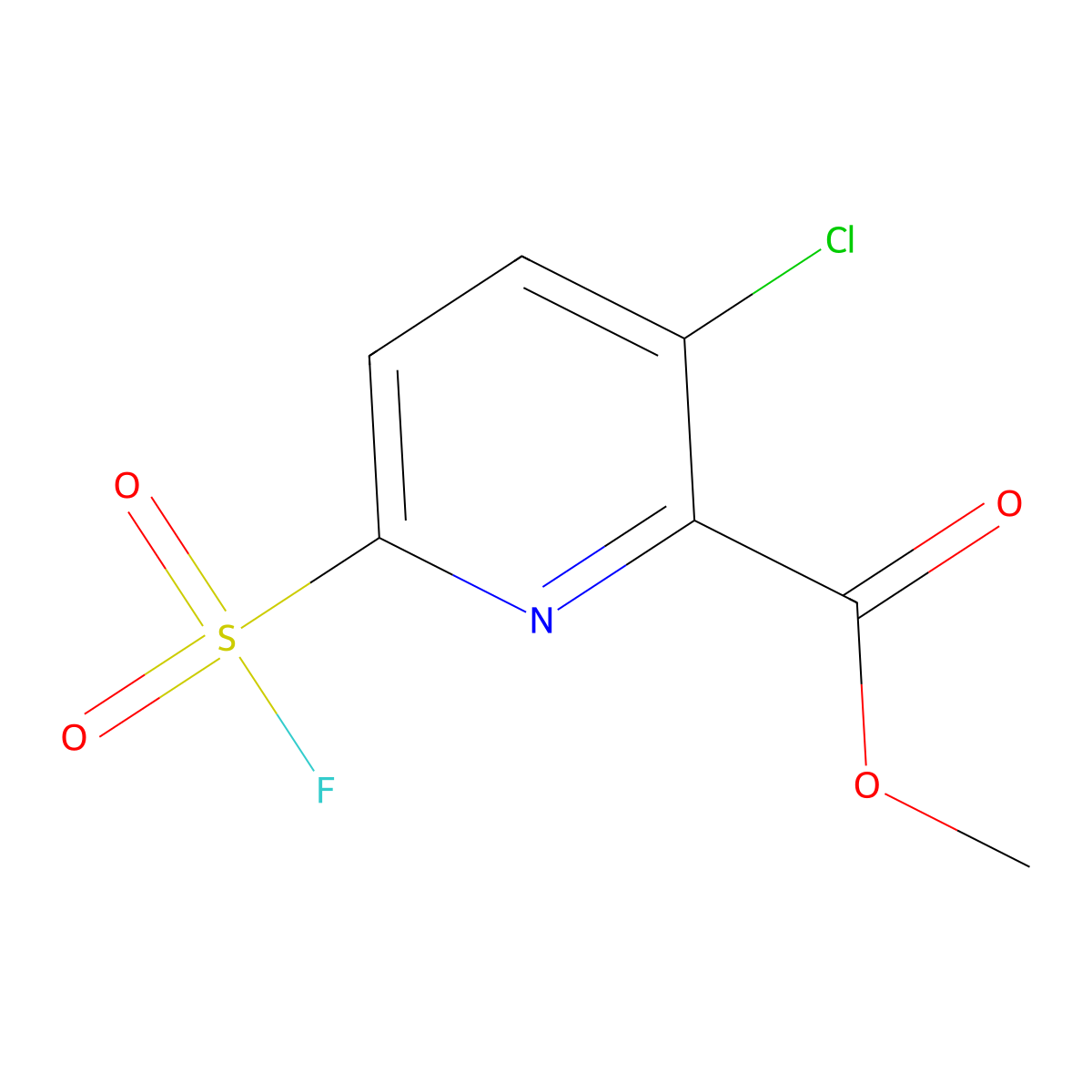 Methyl 3-chloro-6-(fluorosulfonyl)pyridine-2-carboxylate molecular structure, CAS 2757891-22-6