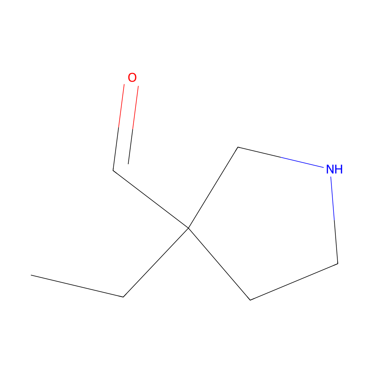 3-Ethylpyrrolidine-3-carbaldehyde molecular structure, CAS 2757891-24-8
