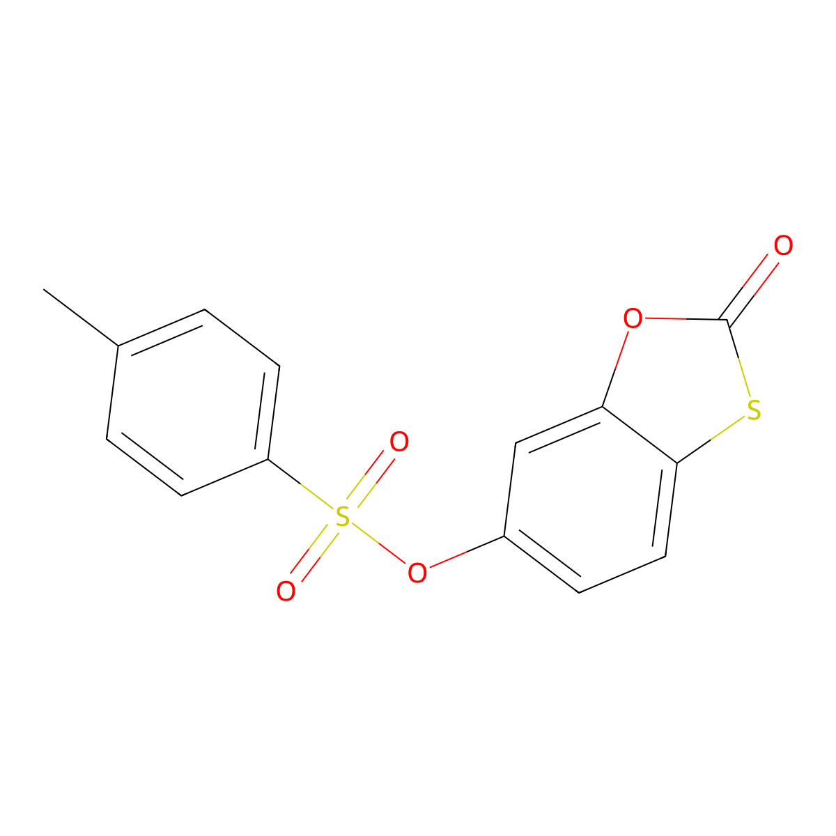 2-oxo-2H-1,3-benzoxathiol-6-yl 4-methylbenzene-1-sulfonate molecular structure, CAS 2757891-25-9