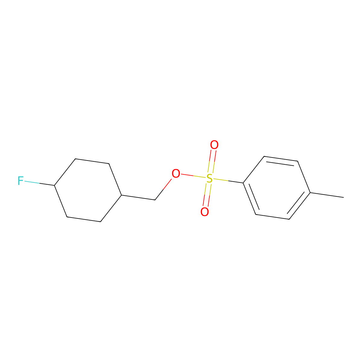 (4-Fluorocyclohexyl)methyl 4-methylbenzene-1-sulfonate molecular structure, CAS 2757891-35-1