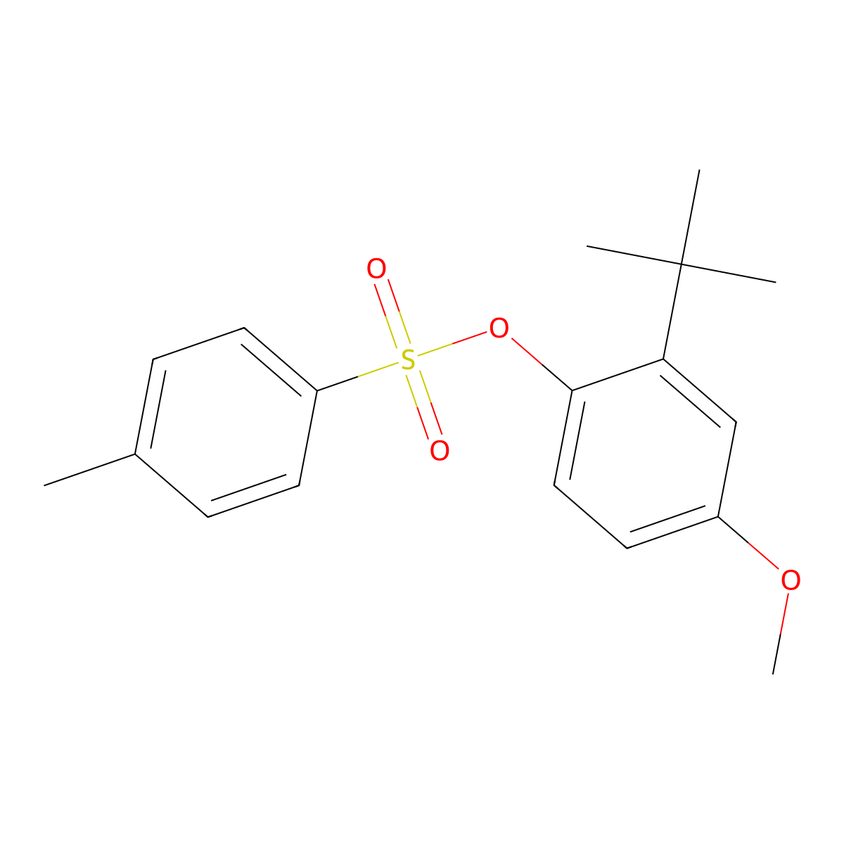 2-Tert-butyl-4-methoxyphenyl 4-methylbenzene-1-sulfonate molecular structure, CAS 2757891-39-5