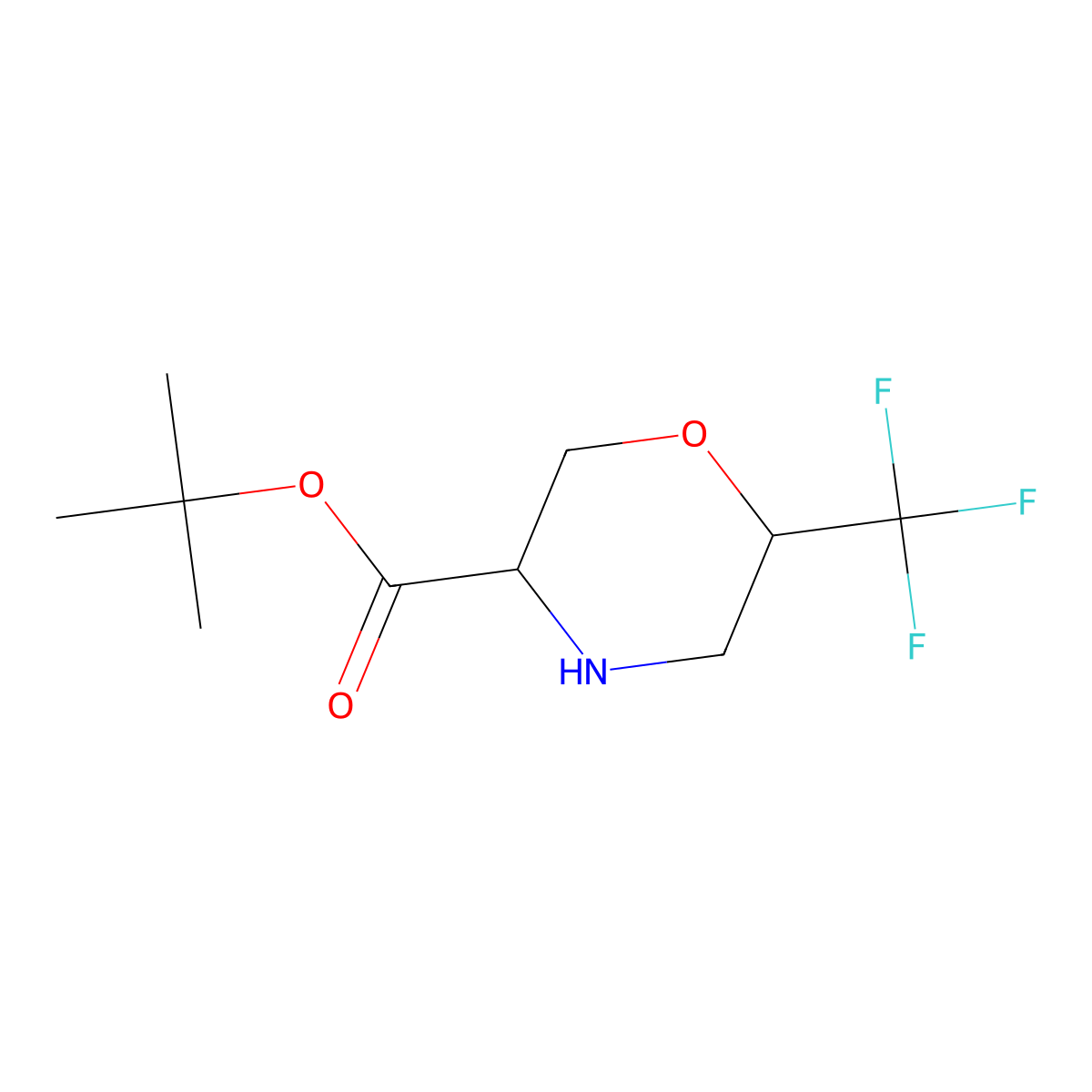 Tert-butyl 6-(trifluoromethyl)morpholine-3-carboxylate molecular structure, CAS 2757891-49-7