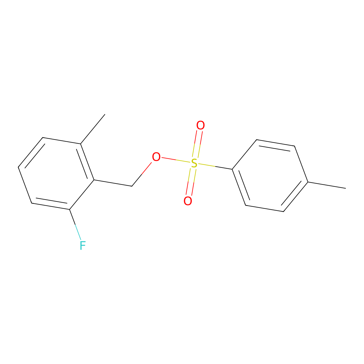 (2-Fluoro-6-methylphenyl)methyl 4-methylbenzene-1-sulfonate molecular structure, CAS 2757891-58-8